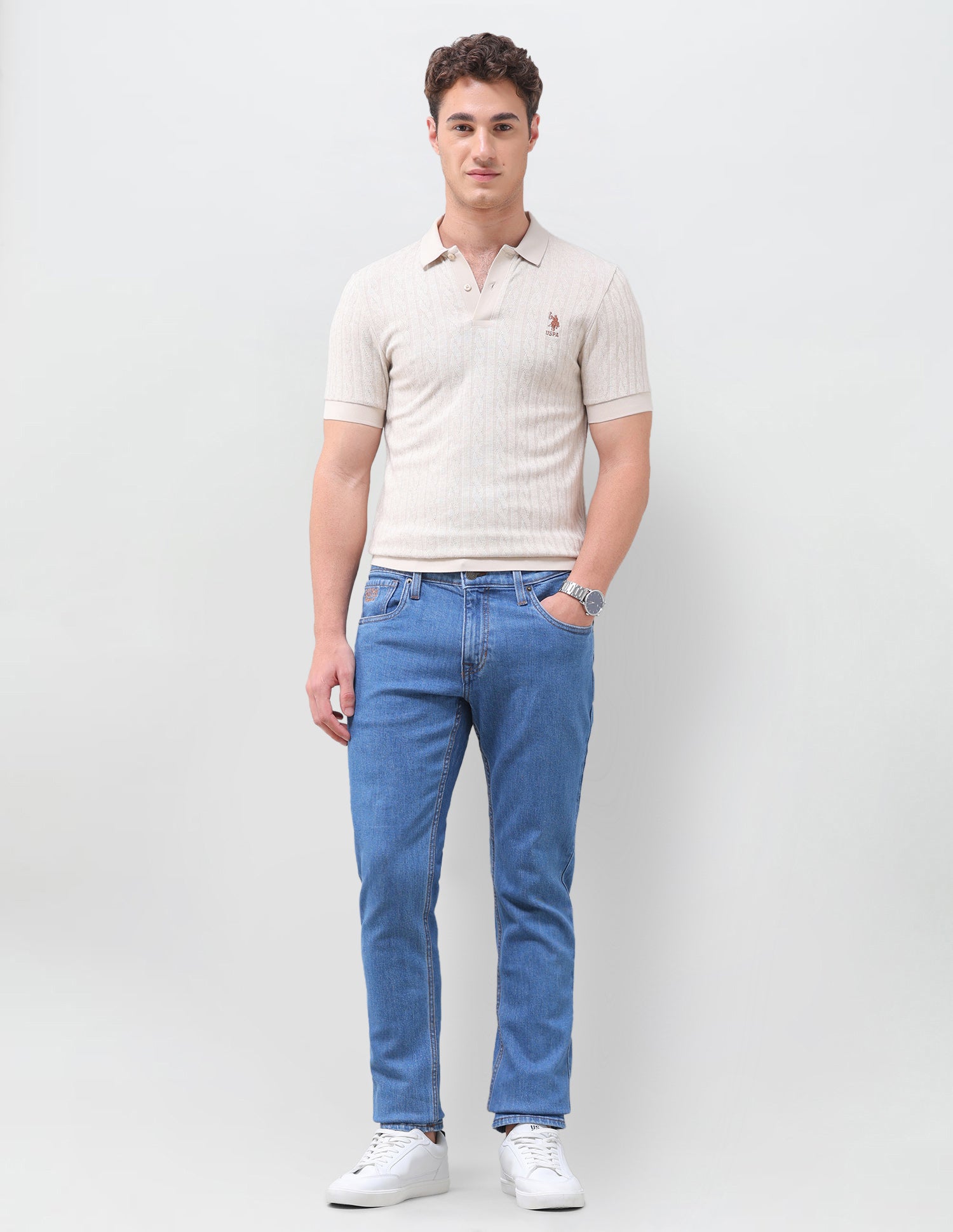 Brandon Slim-Tapered Fit Blue Jeans Indigo - U.S. Polo Assn. India | Large