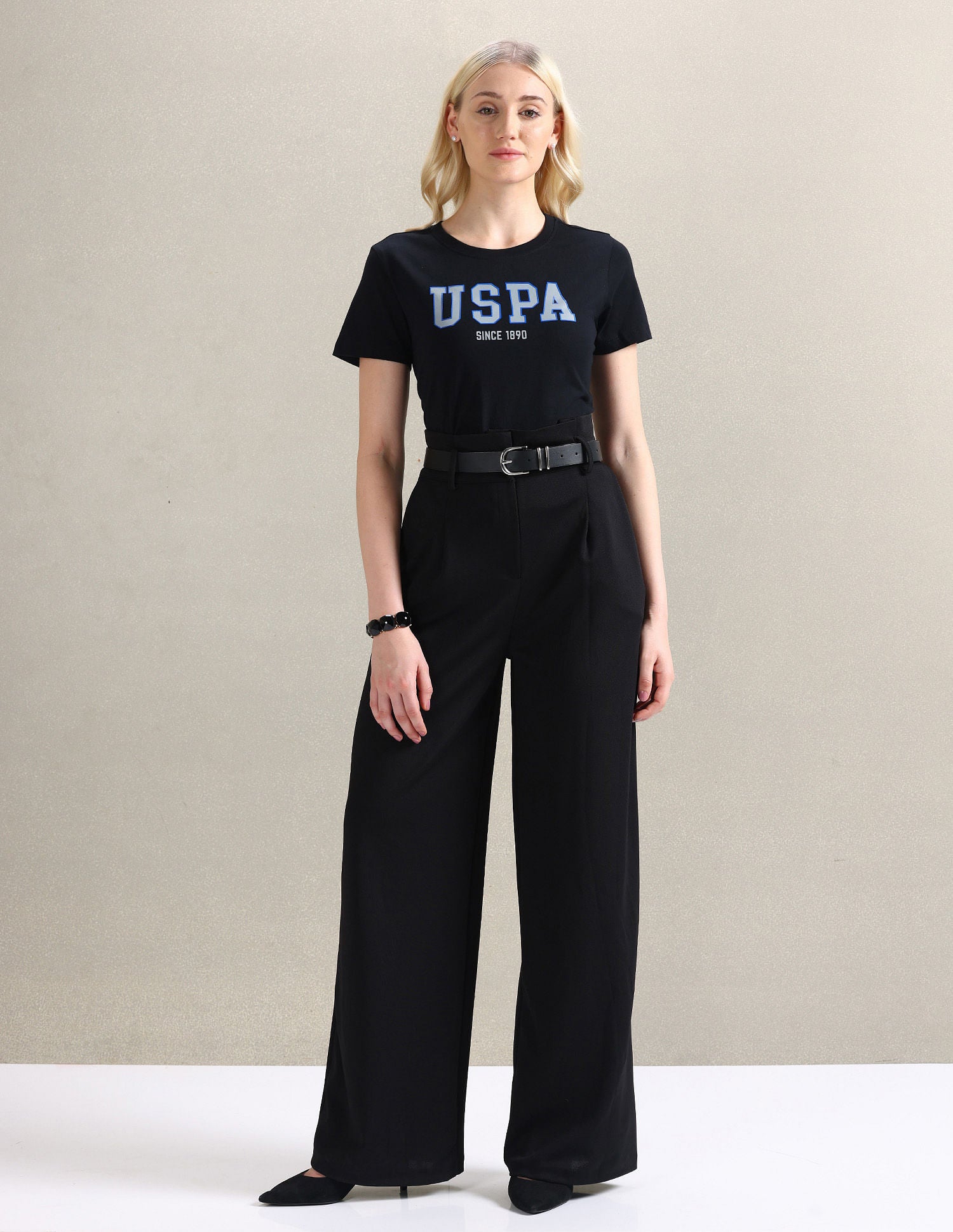 HD Brand Print Cotton T-Shirt Black - U.S. POLO ASSN. | Large