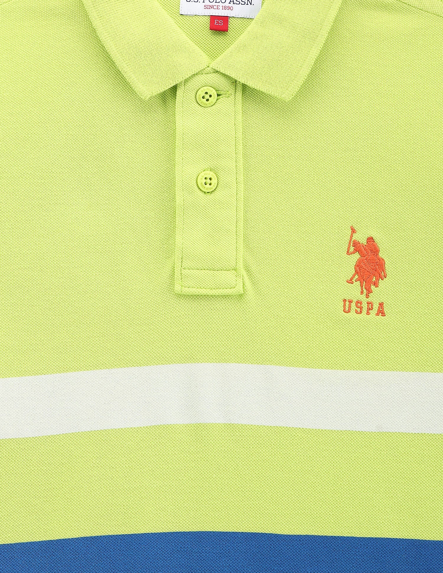 Boys Horizontal Stripe Polo Shirt Light Green - U.S. POLO ASSN. | Large