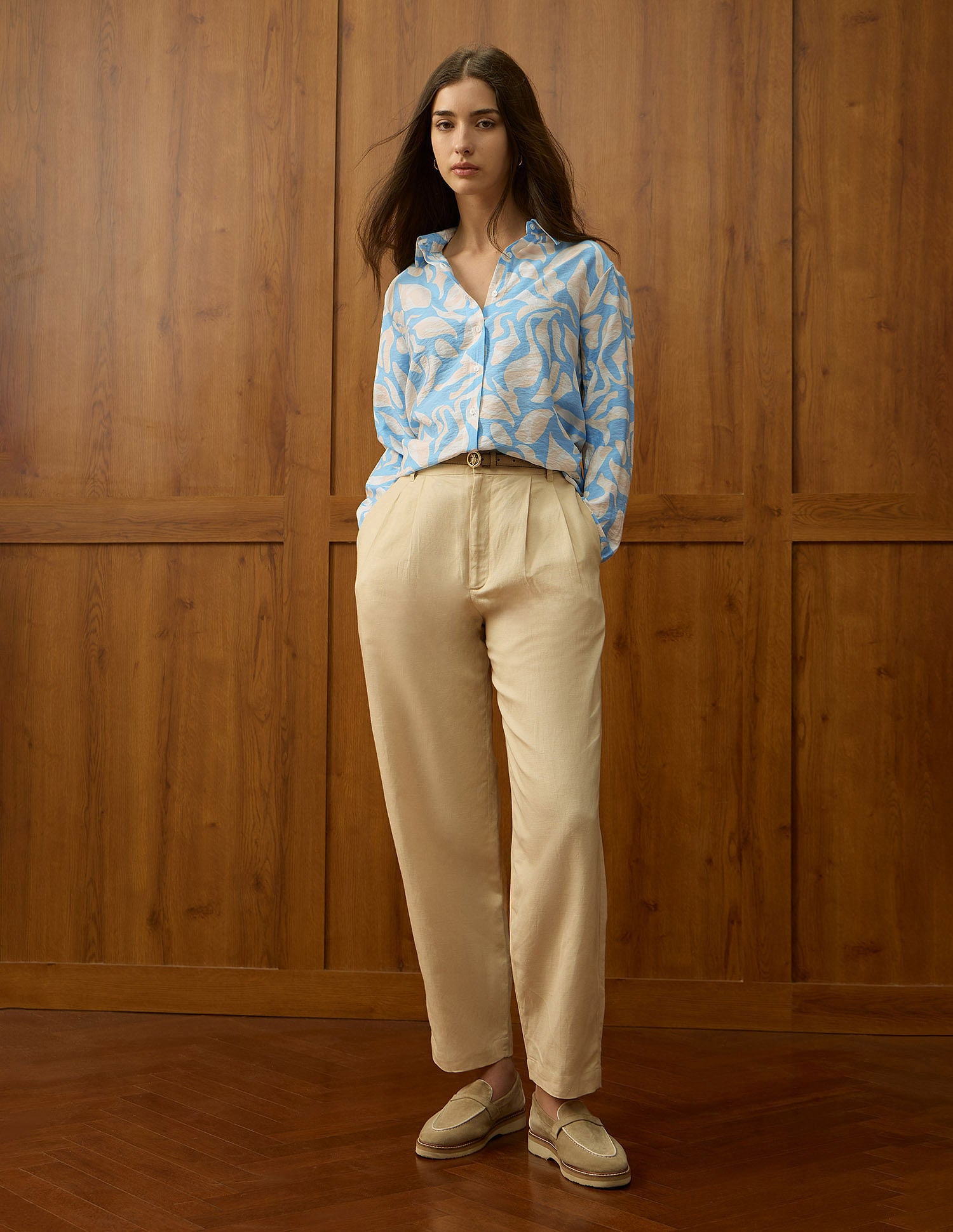 Relaxed Fit Abstract Printed Shirt Light Blue - U.S. POLO ASSN. | Large