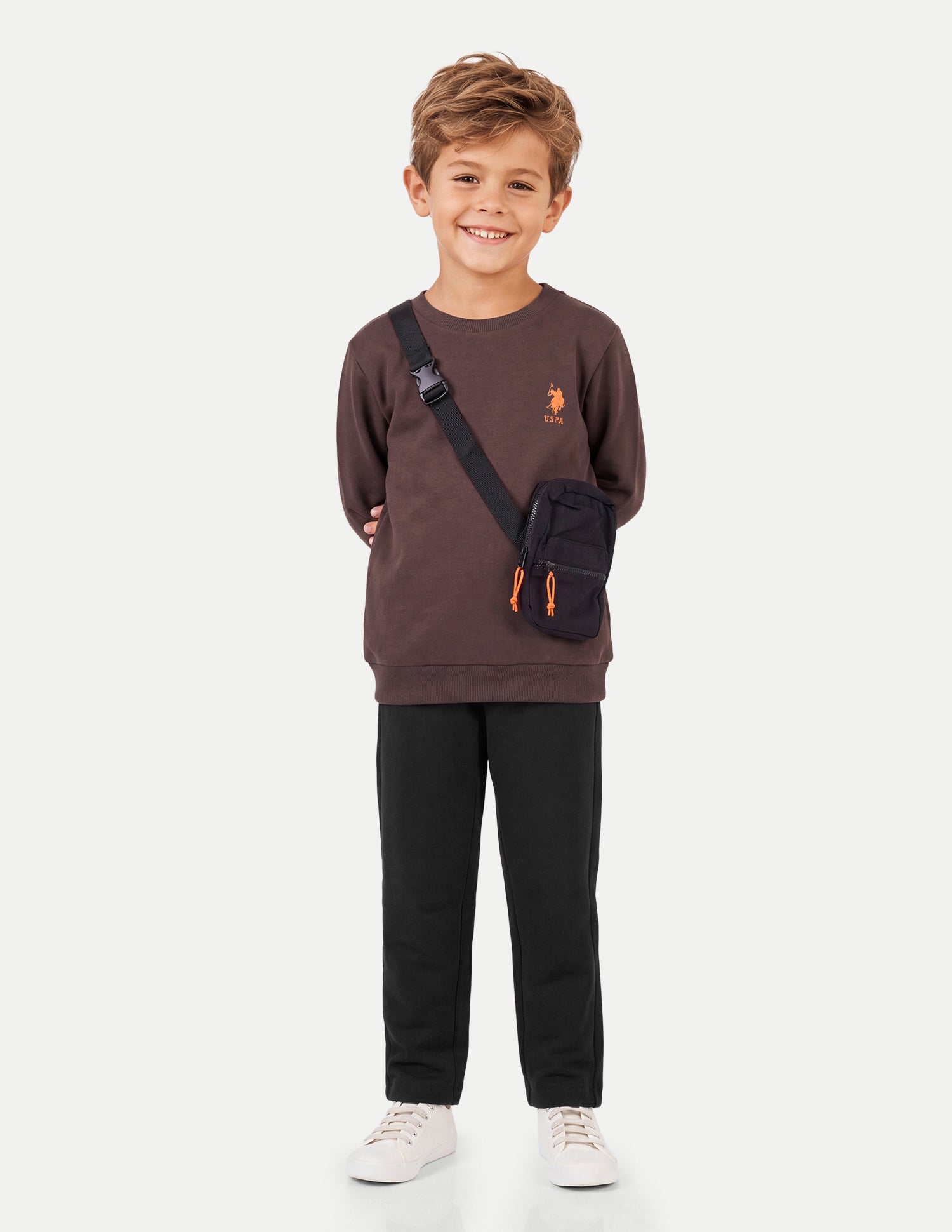 Solid Regular Fit Sweatshirt Brown - U.S. Polo Assn. India | Large