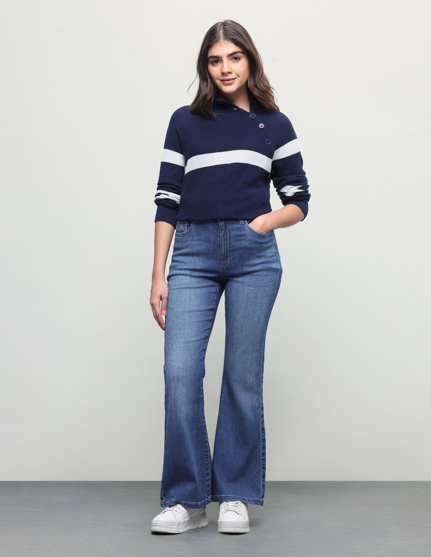 Flared Fit Blue Jeans Dark Blue - U.S. Polo Assn. India | Large