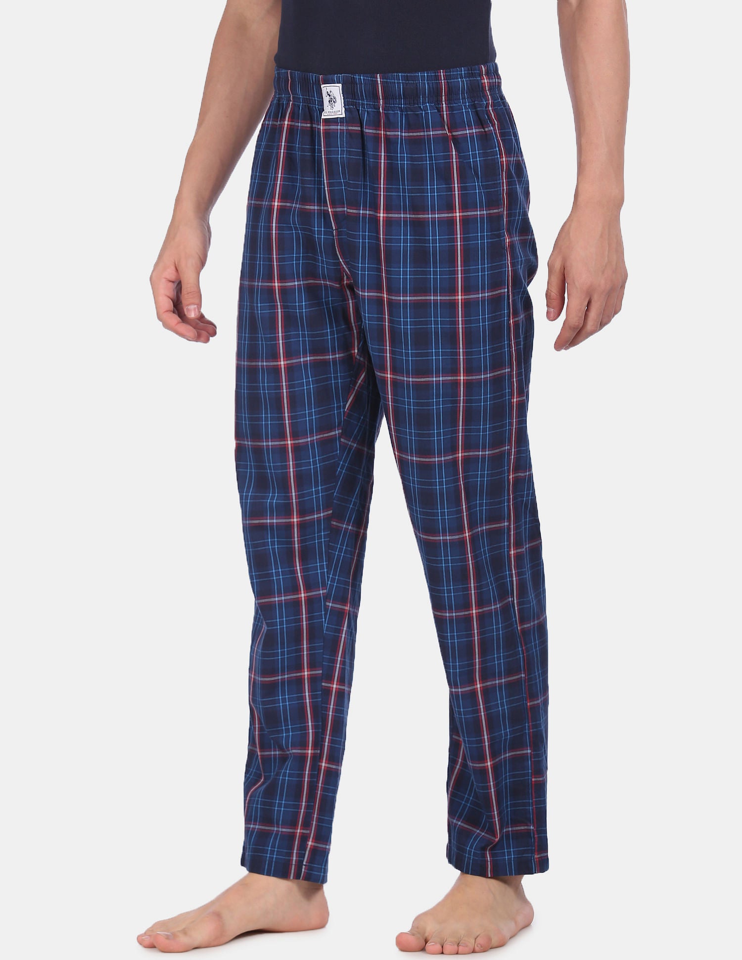 Comfort Fit Check I659 Lounge Pants - Pack Of 1 Navy and Red - U.S. POLO ASSN. | Large