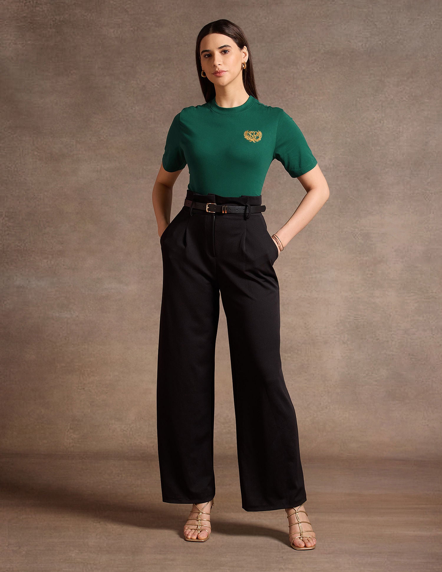 Boxy Fit Crest Logo T-Shirt Dark Green - U.S. POLO ASSN. | Large