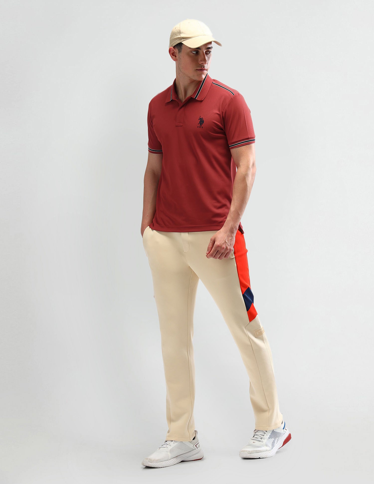 Slim Fit Solid Polo Shirt Maroon - U.S. Polo Assn. India | Large