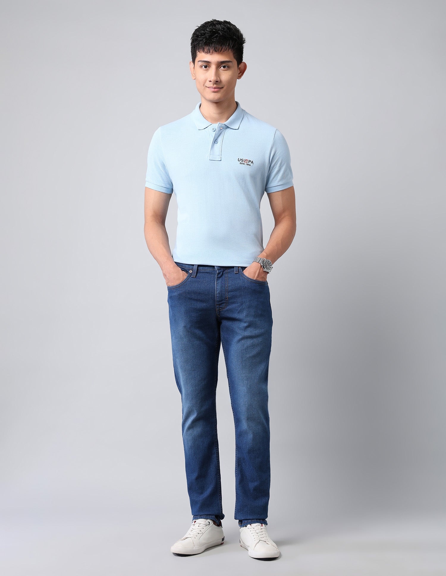 Brandon Slim Tapered Fit Blue Jeans Dark Blue - U.S. POLO ASSN. | Large