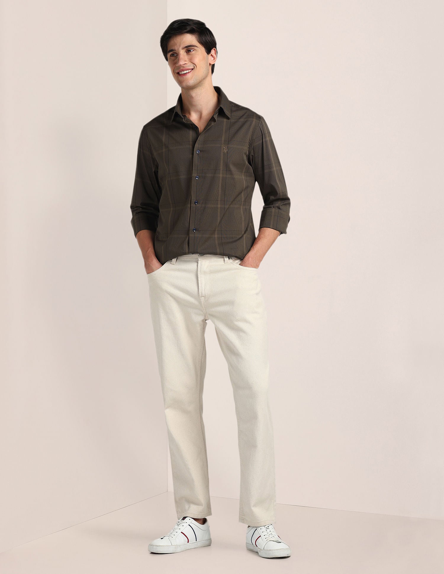 Tartan Check Regular Fit Shirt Brown - U.S. Polo Assn. India | Large