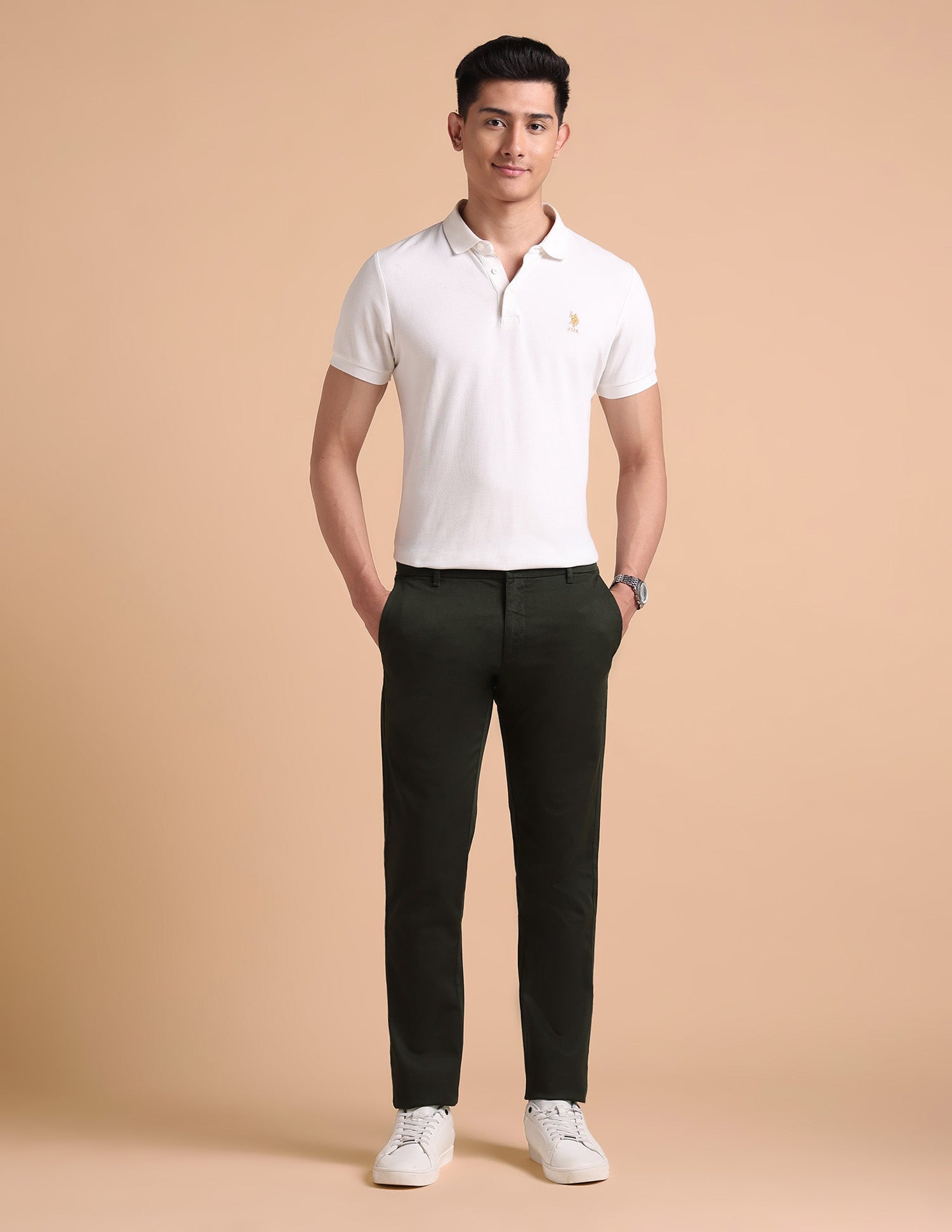 Satin Super Slim Fit Trouser Olive - U.S. POLO ASSN. | Large