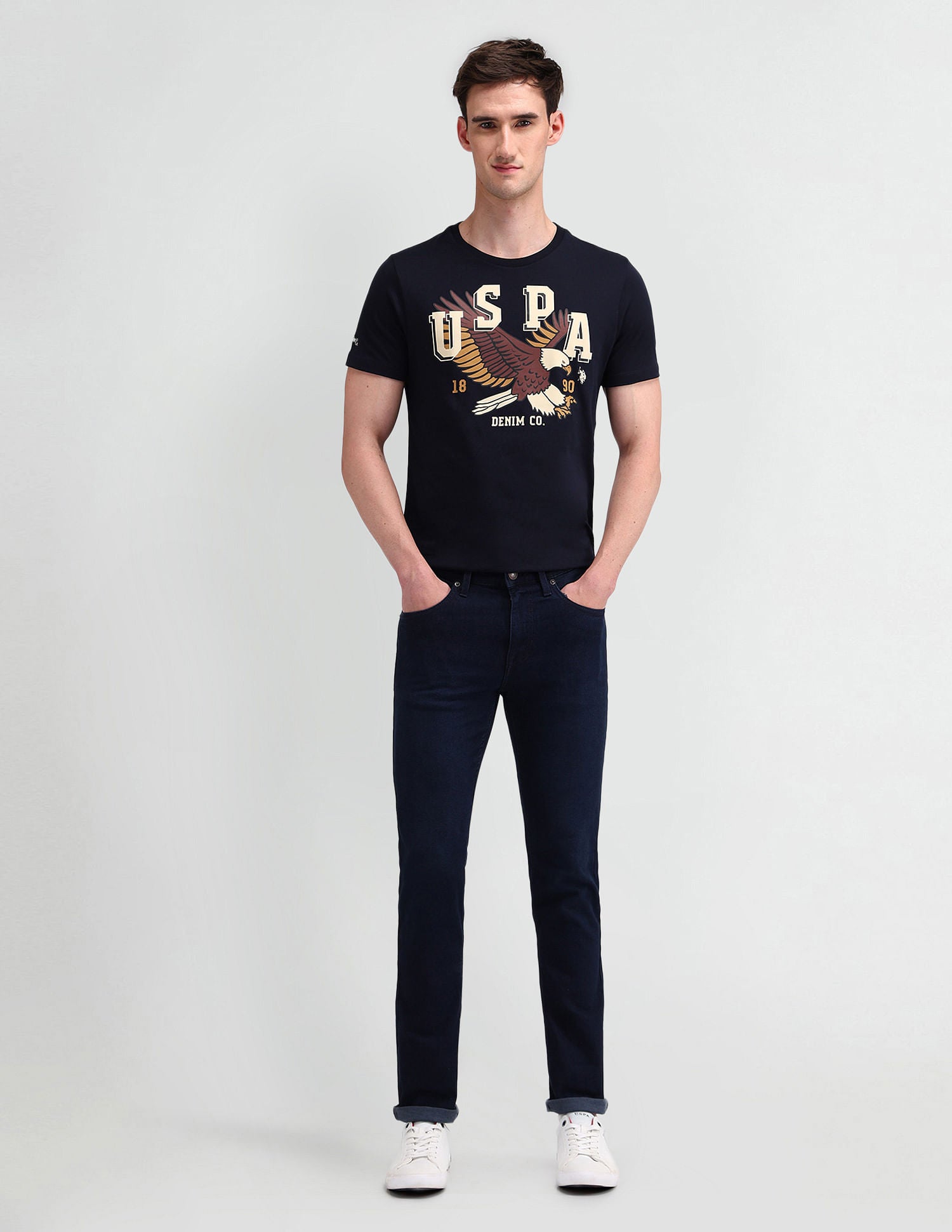 Muscle Fit Printed T-Shirt NAVY BLUE - U.S. POLO ASSN. | Large