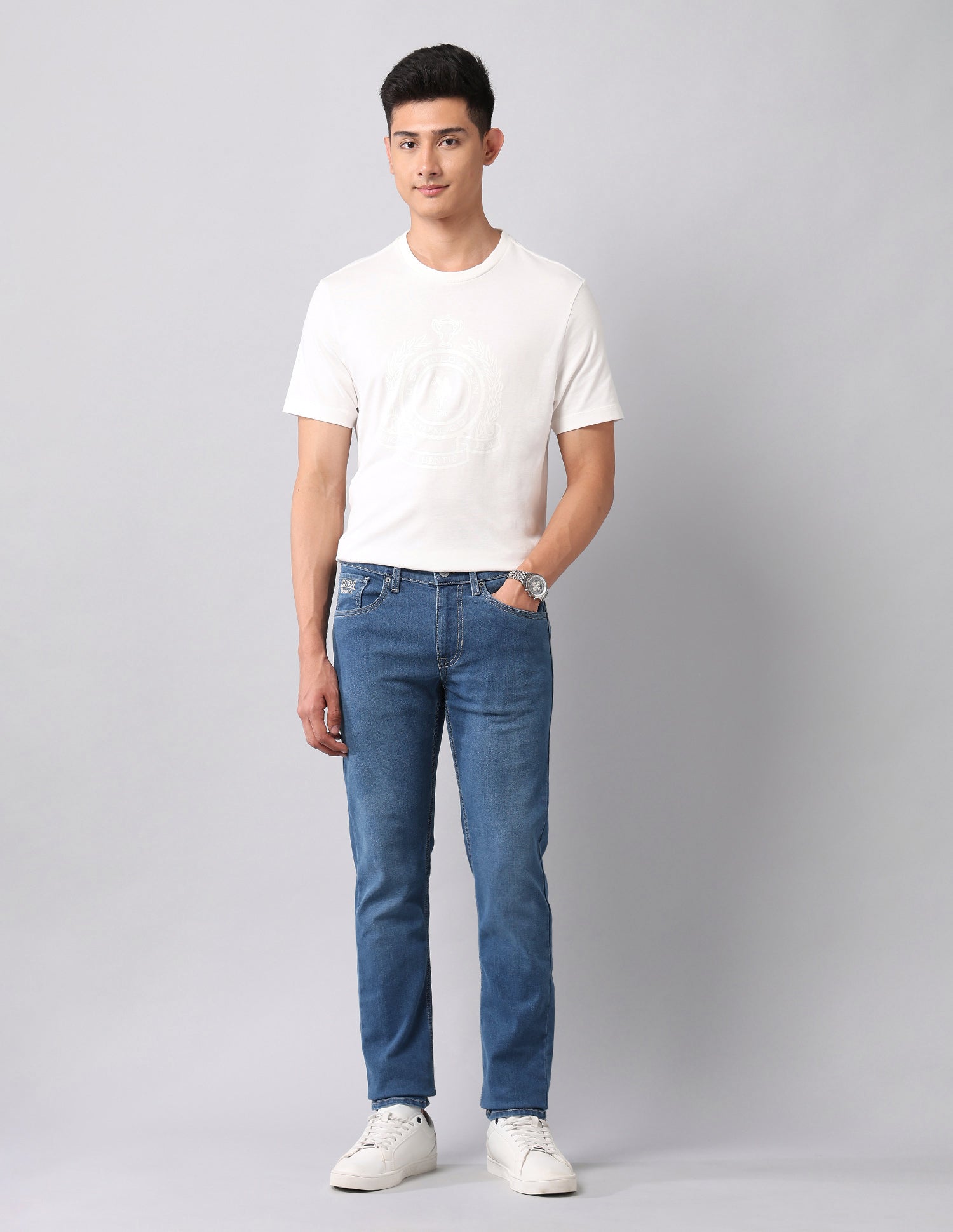 Regallo Skinny Fit Blue Jeans Blue - U.S. Polo Assn. India | Large