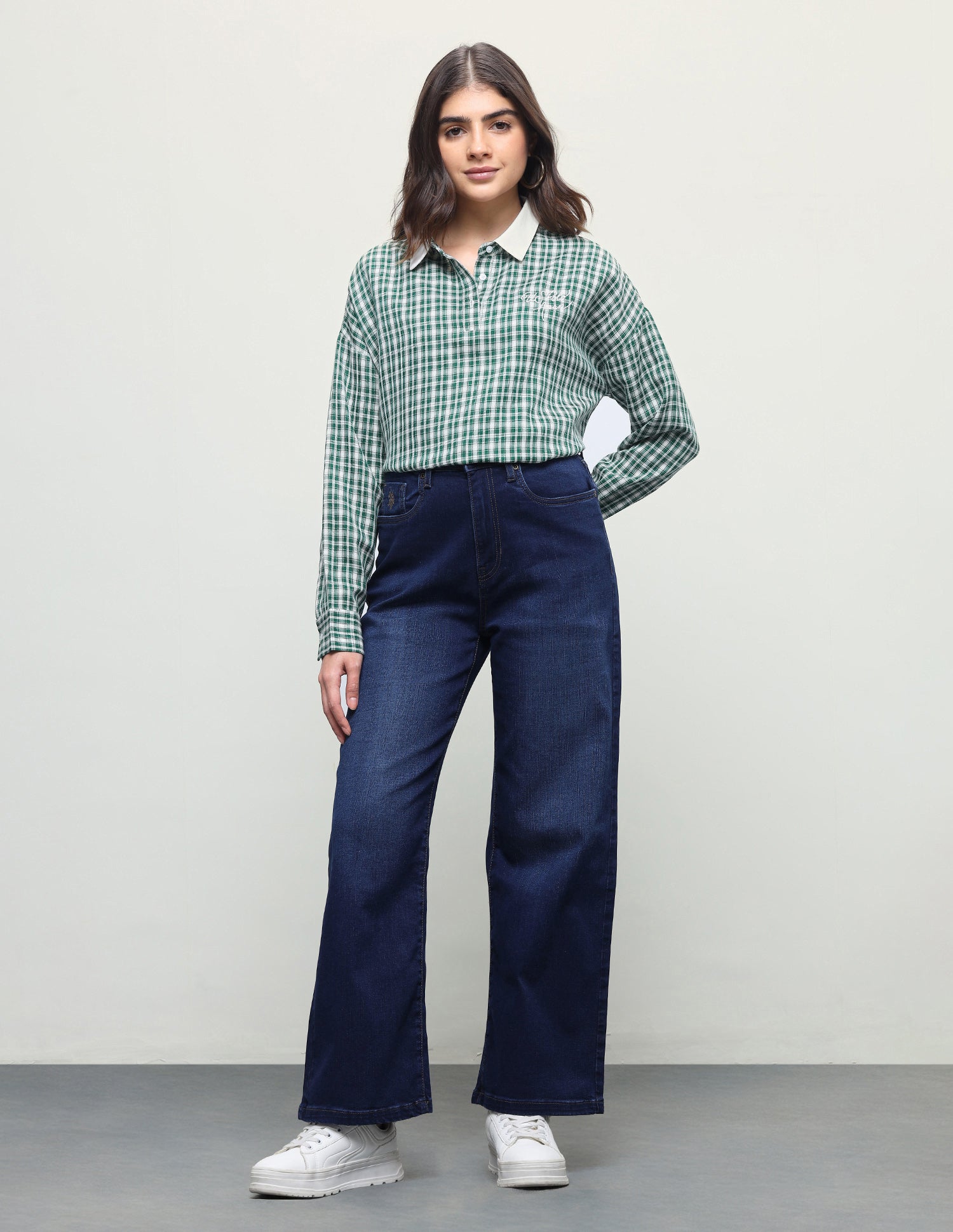 Wide Leg Fit Blue Jeans Dark Blue - U.S. Polo Assn. India | Large