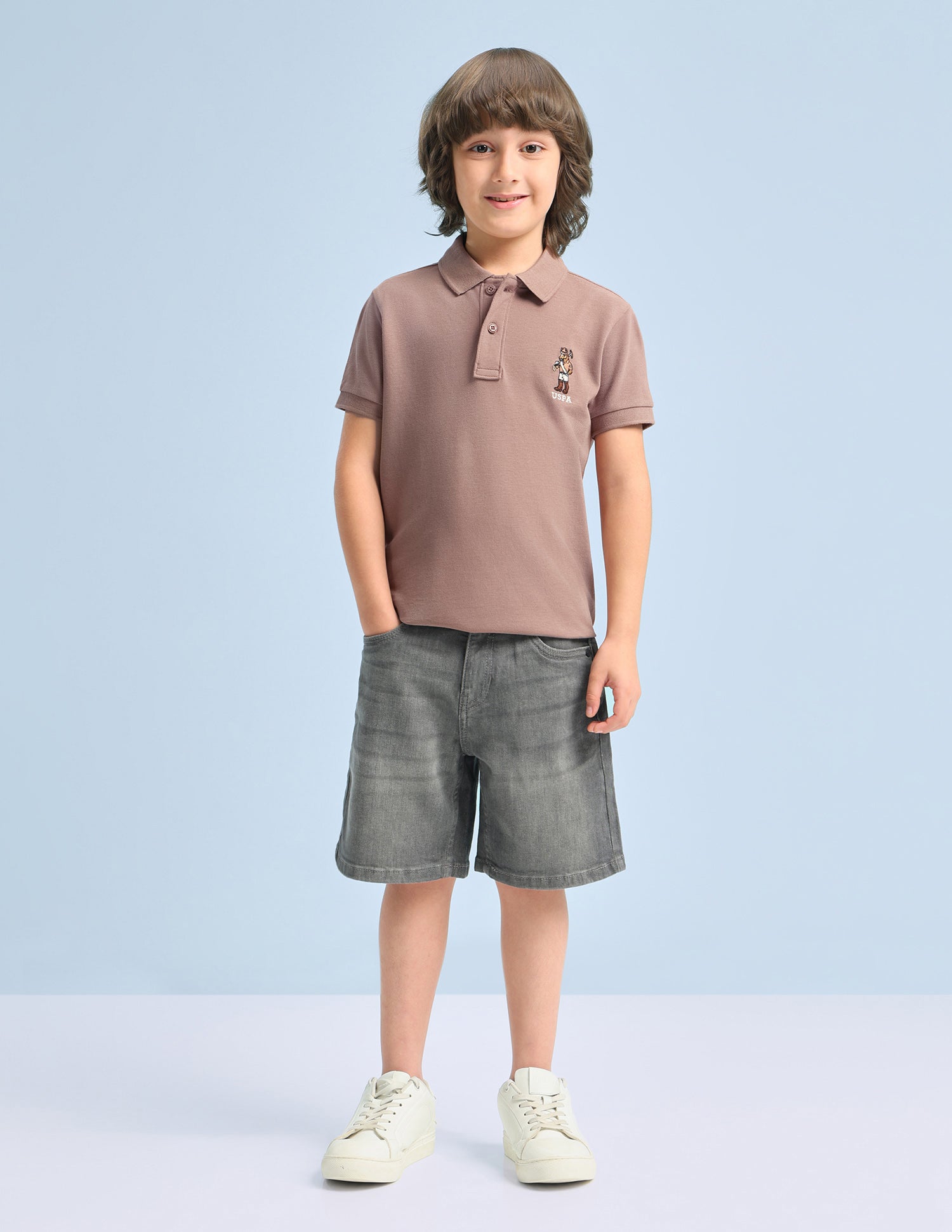 Solid Regular Fit Polo Shirt Light Brown - U.S. Polo Assn. India | Large