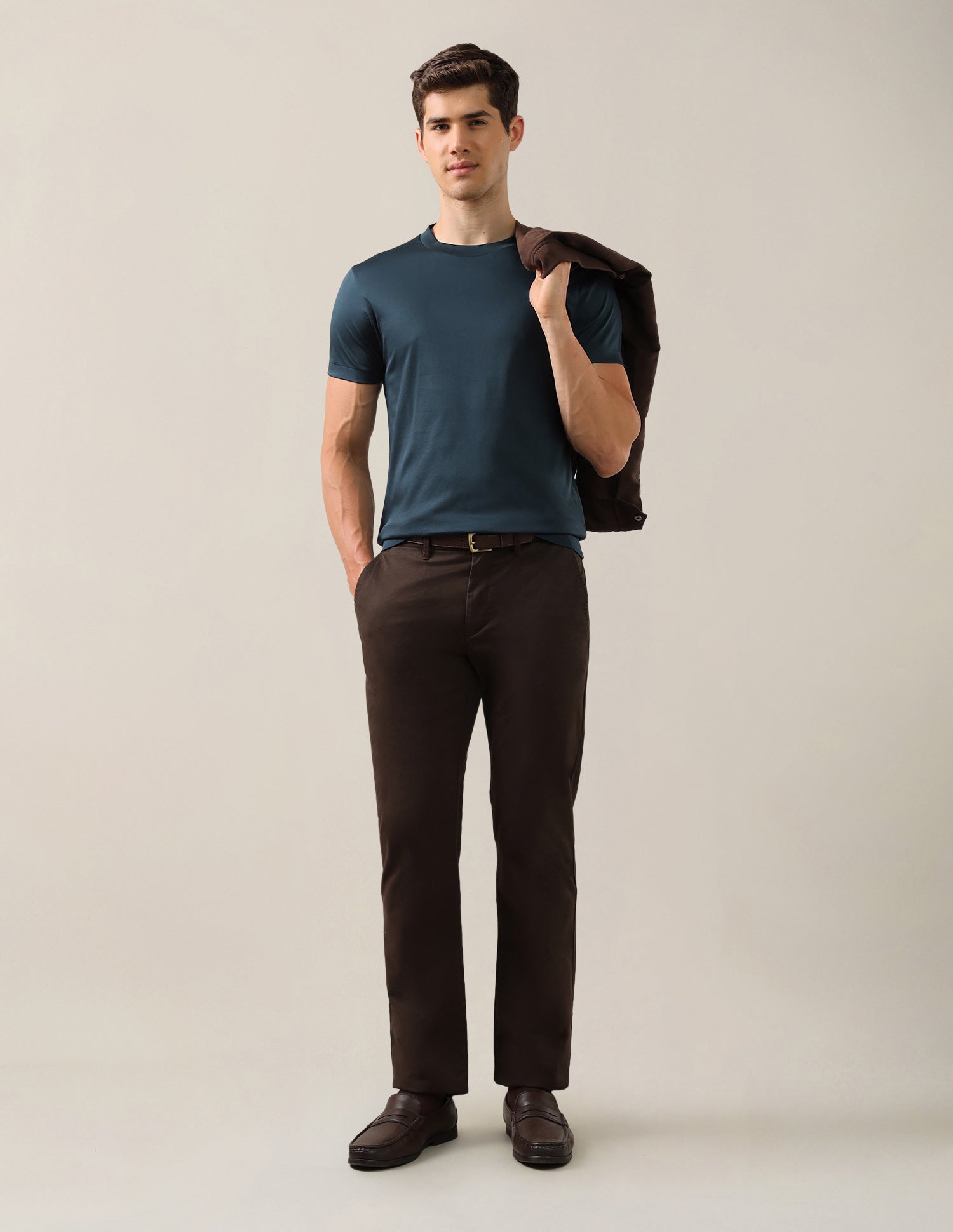 Solid Slim Fit T-Shirt Teal - U.S. Polo Assn. India | Large