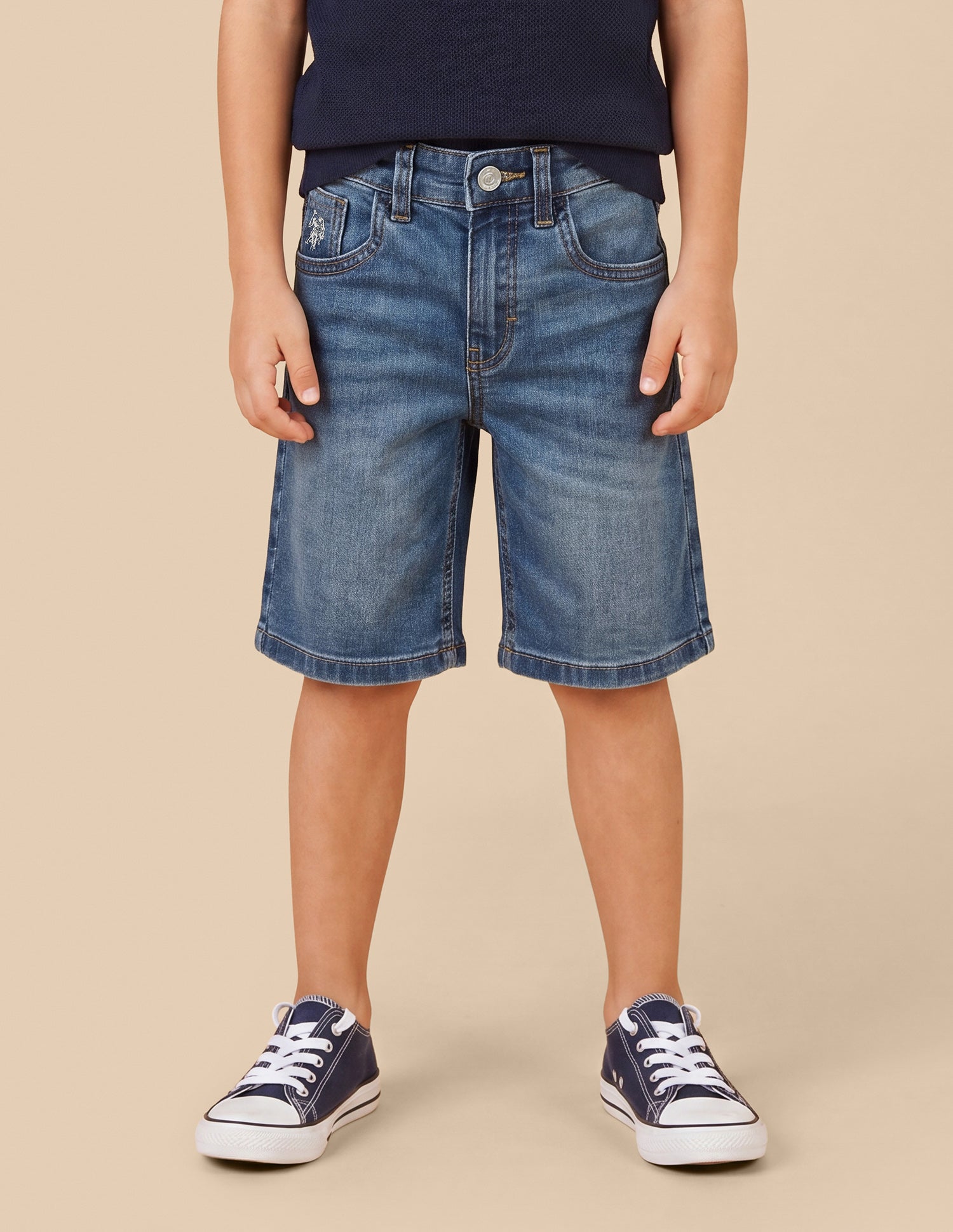 Mid Rise Regular Fit Denim Shorts Blue - U.S. Polo Assn. India | Large