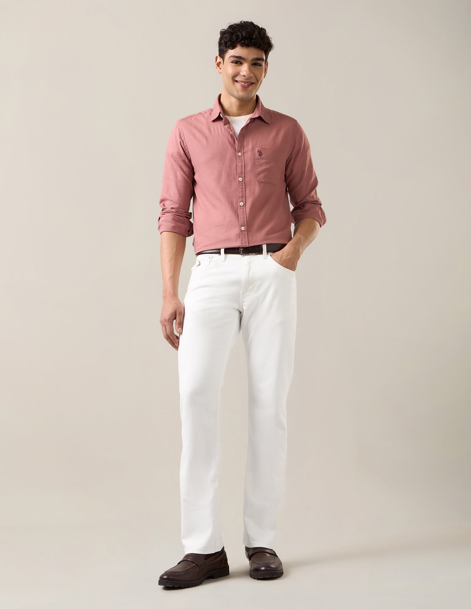 Harold Slim Straight Fit White Jeans White - U.S. Polo Assn. India | Large