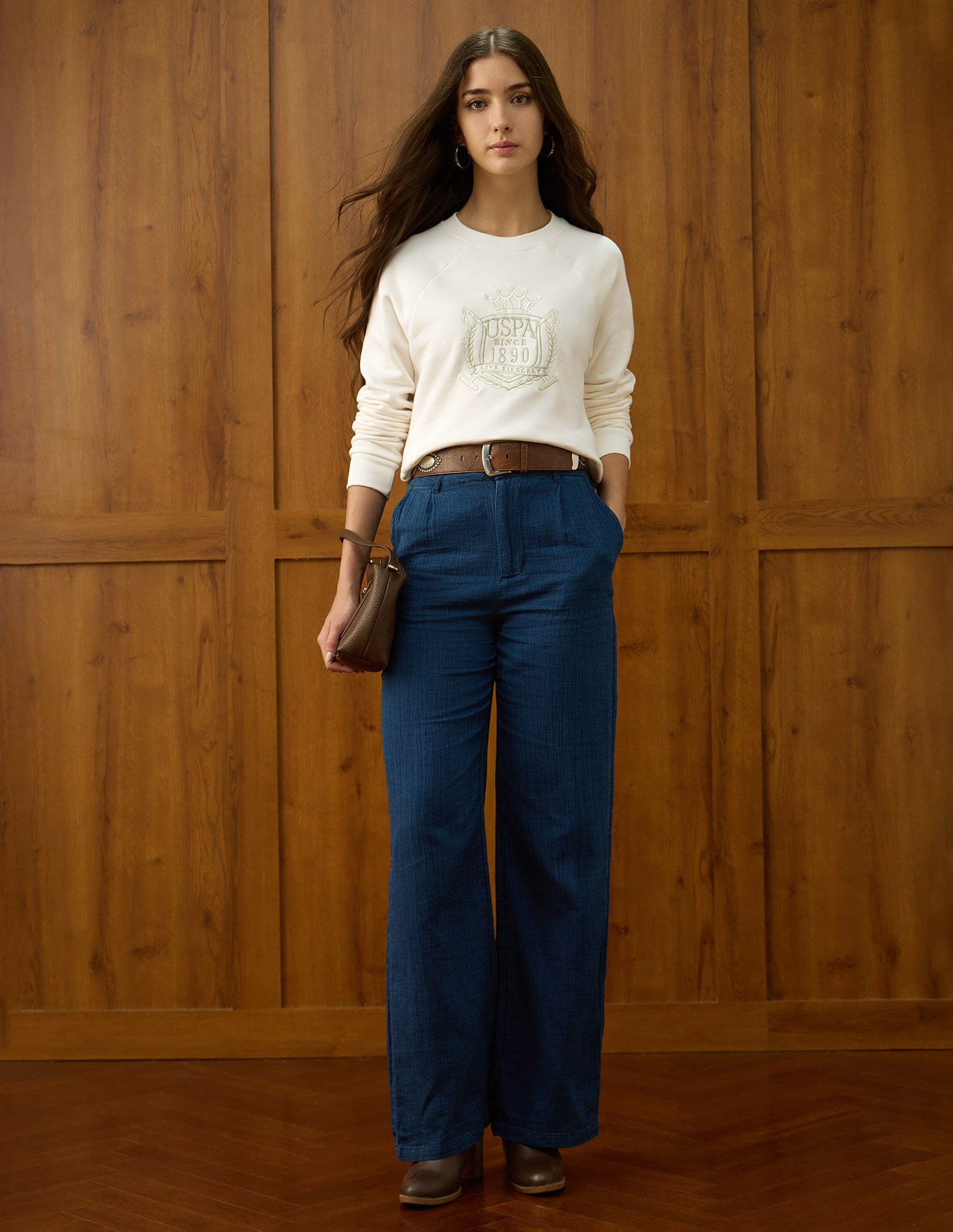 Brand Embroidered Regular Fit Sweatshirt White - U.S. POLO ASSN. | Large