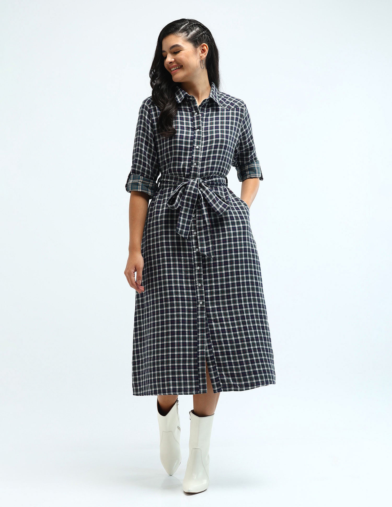 Tatan Check Shirt Dress Multicolour - U.S. POLO ASSN. | Large