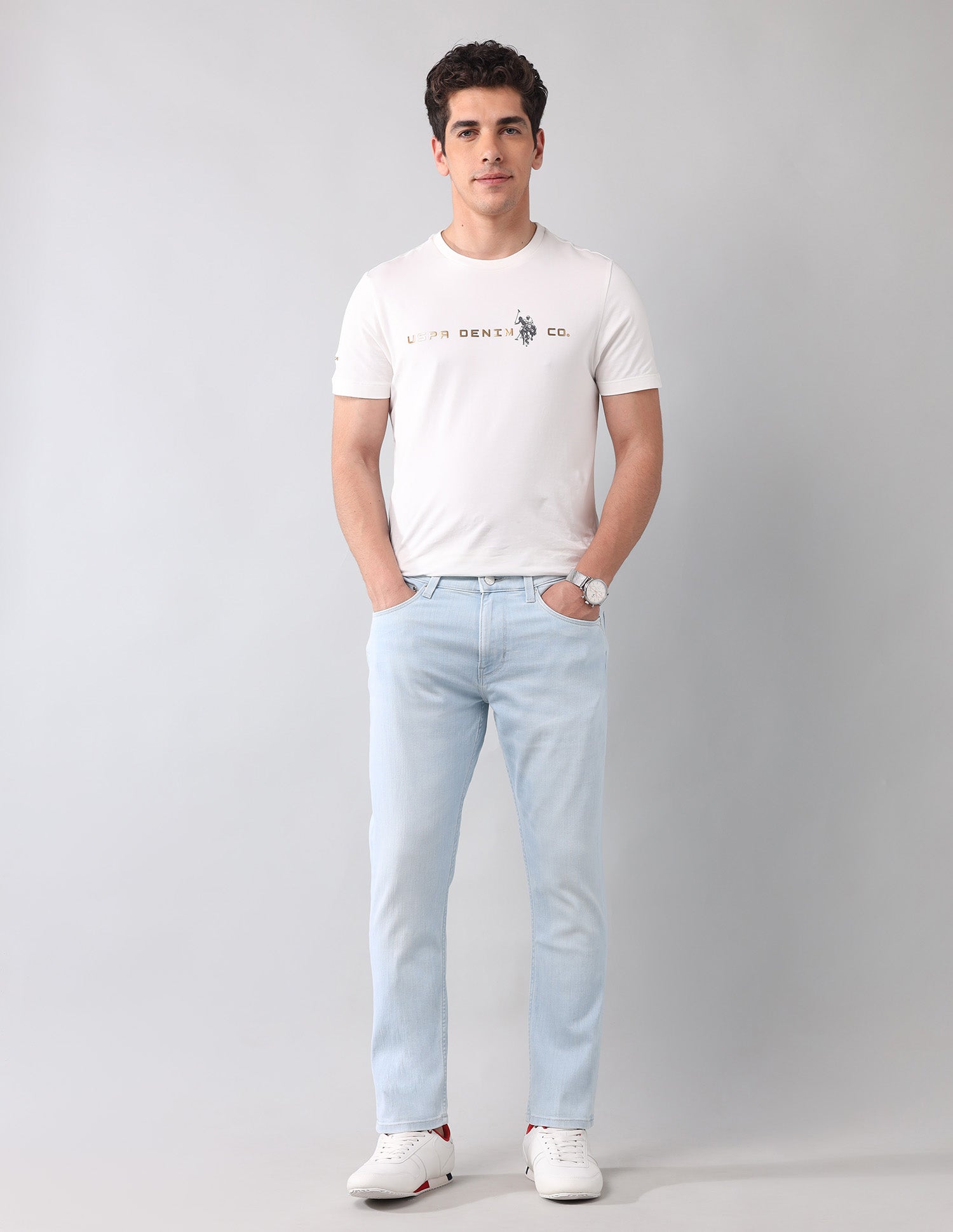 Henry Tapered Fit Super Stretch Jeans Light Wash - U.S. Polo Assn. India | Large