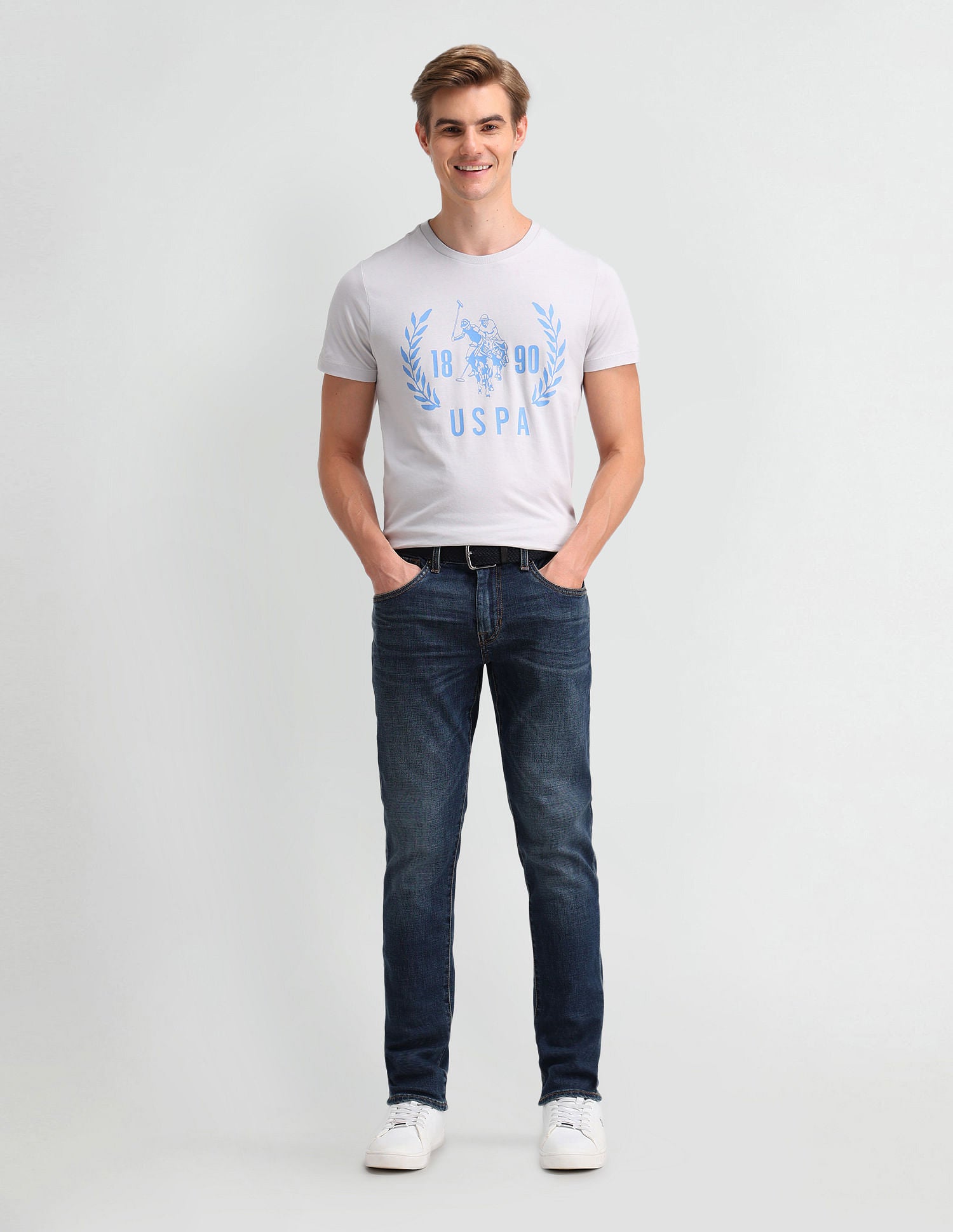 Brandon Slim Tapered Blue Jeans Blue - U.S. POLO ASSN. | Large