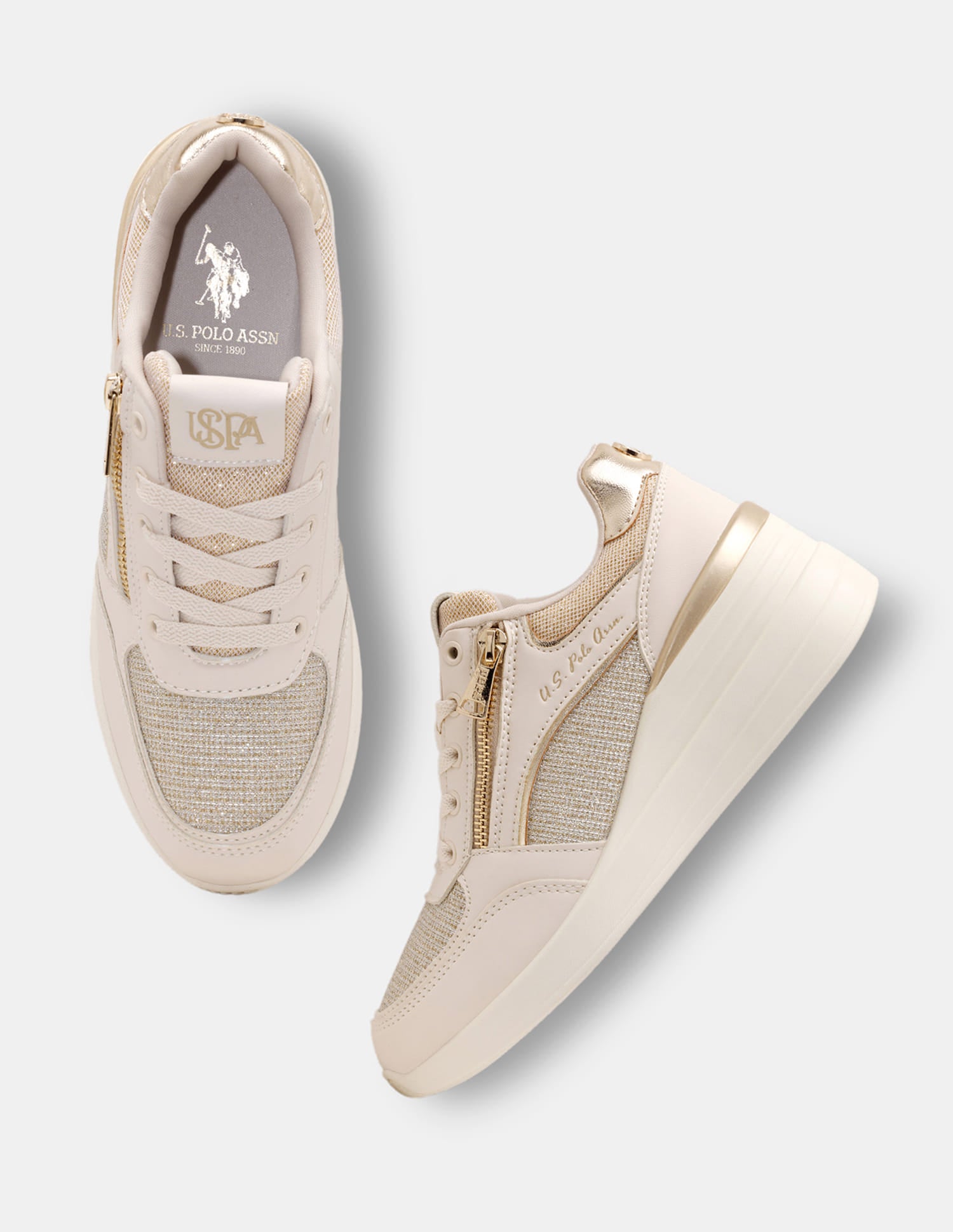 Liora Light Weight Wedge Shoes Gold - U.S. Polo Assn. India | Large