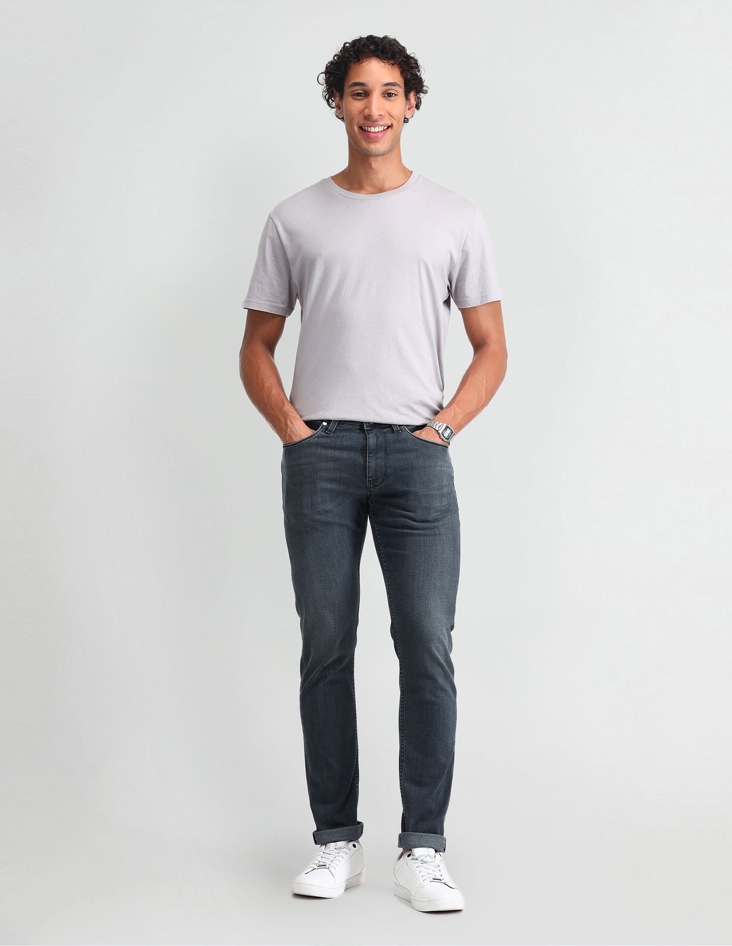 Brandon Slim Tapered Fit Blue Jeans Blue - U.S. Polo Assn. India | Large