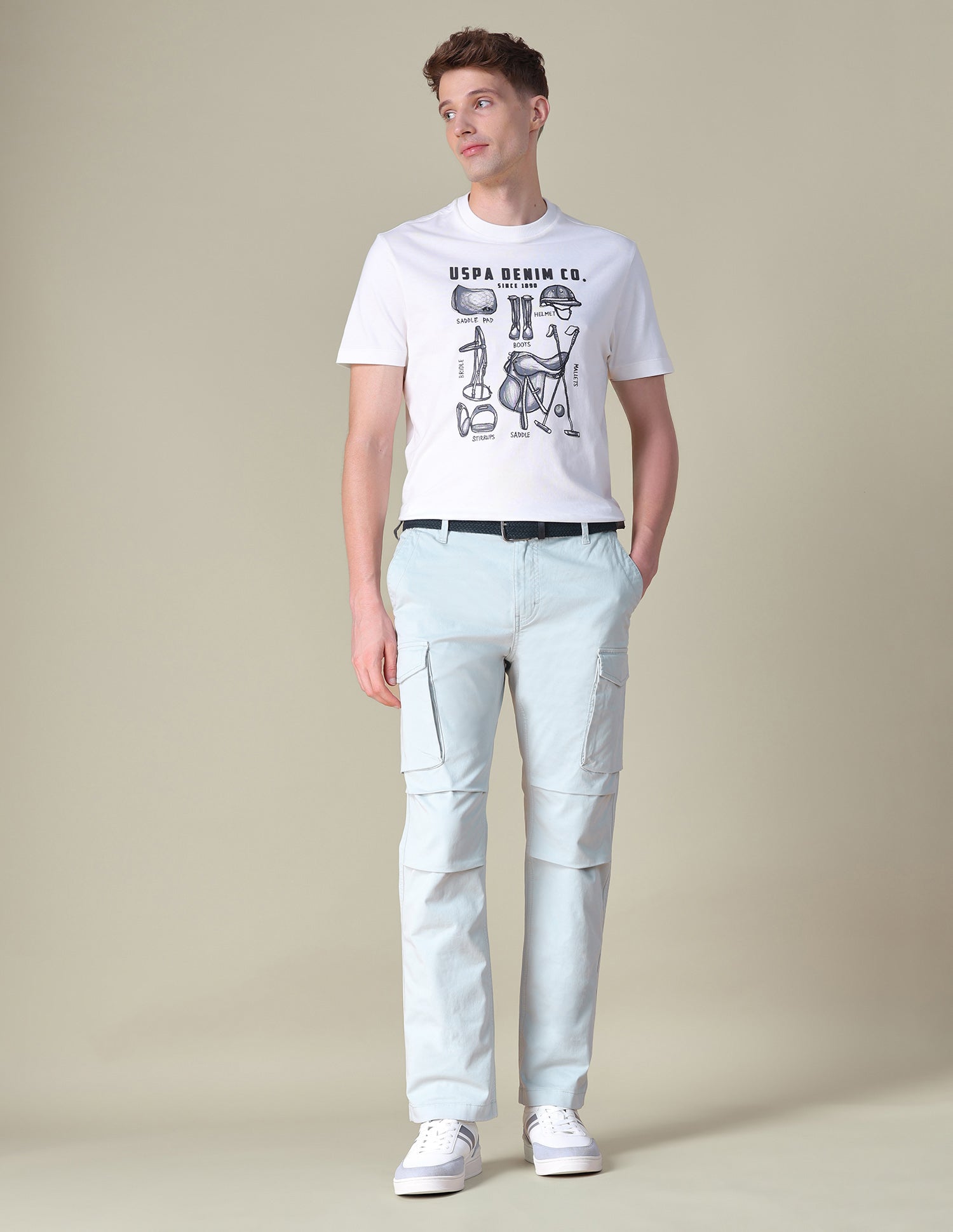 Twill Regular Fit Cargos Light Grey - U.S. POLO ASSN. | Large