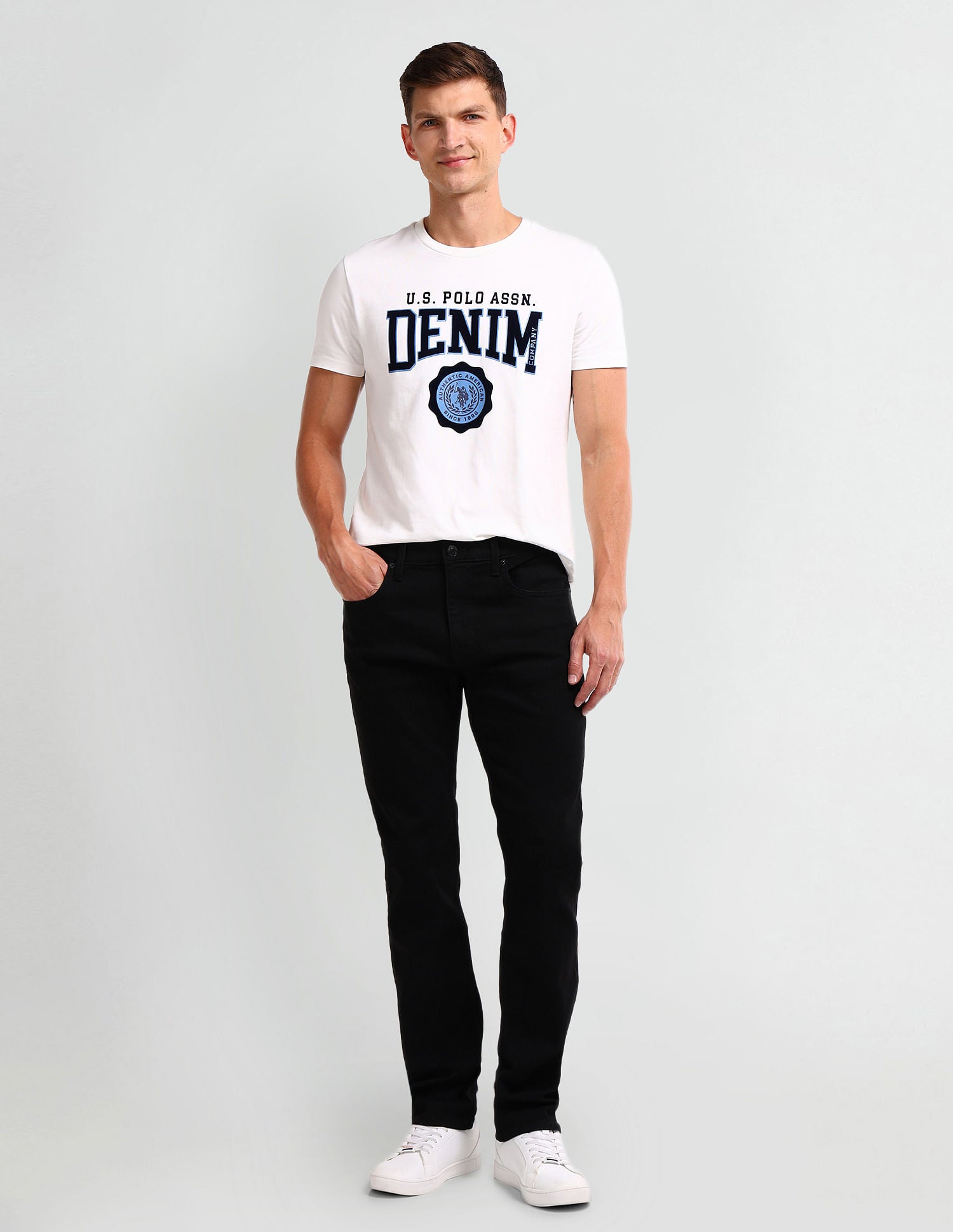 Harold Slim Straight Black Jeans Black - U.S. POLO ASSN. | Large