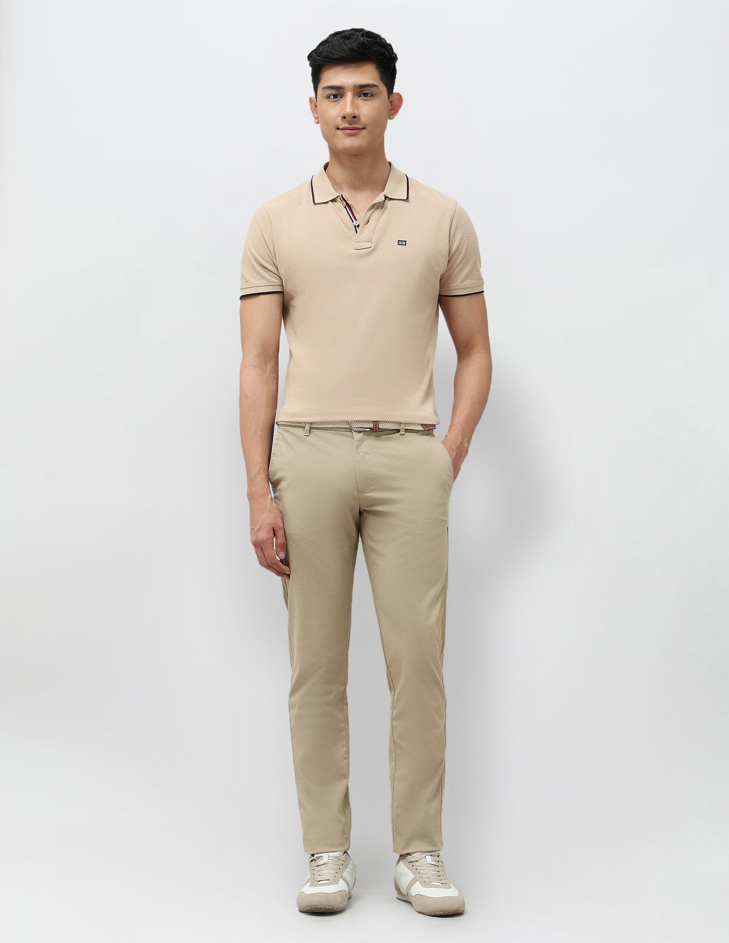 Textured Satin Trousers Beige - U.S. POLO ASSN. | Large