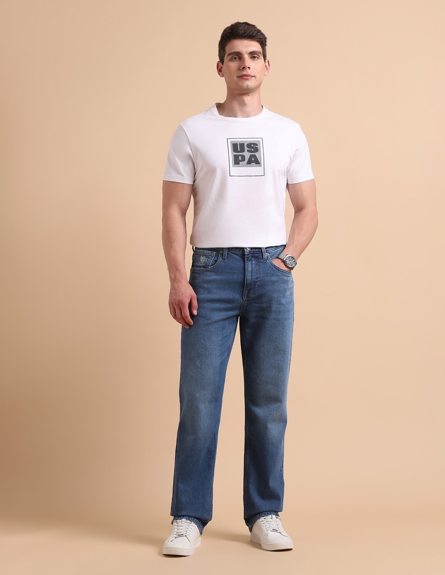 Shawn Relaxed Fit Blue Jeans Light Blue - U.S. POLO ASSN. | Large