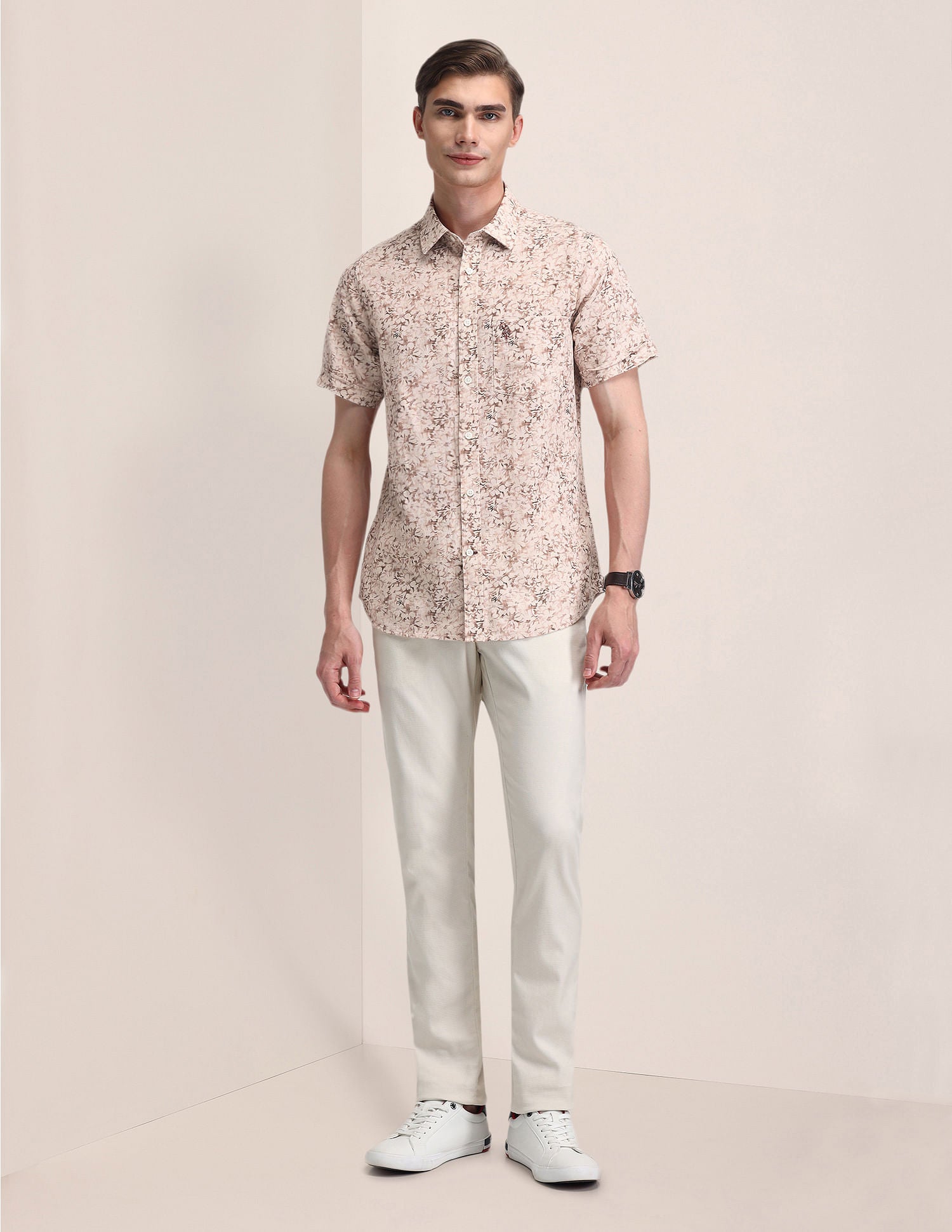 Tailored Fit Printed Shirt Pink - U.S. Polo Assn. India | Large