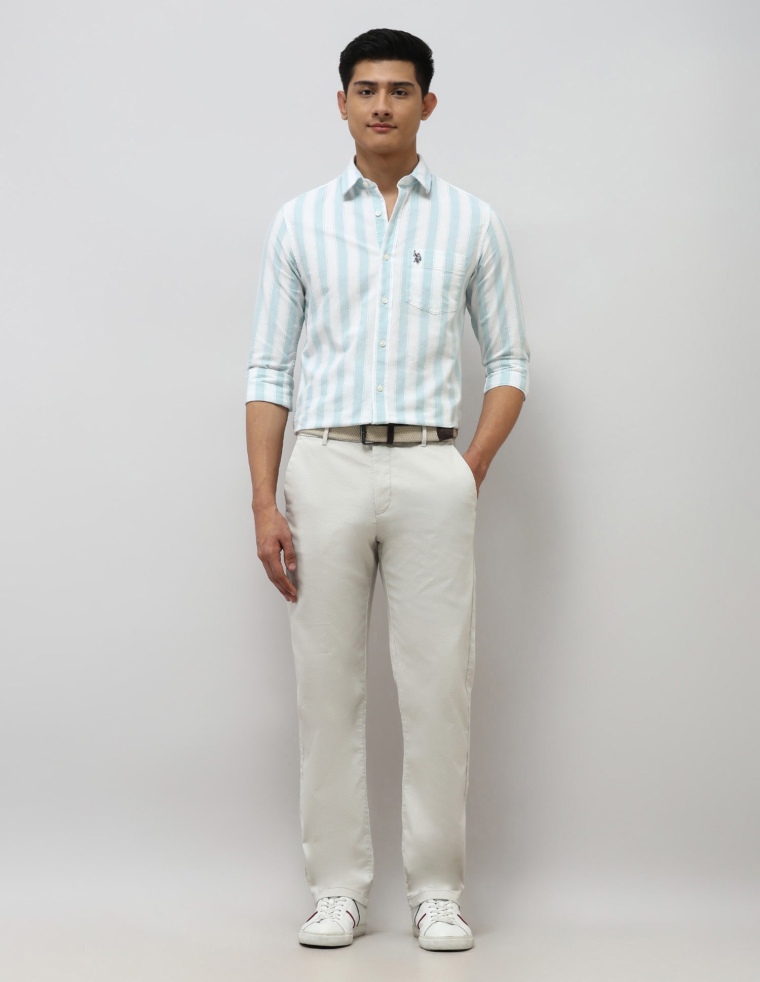 Oxford Tailored Fit Shirt Light Green - U.S. Polo Assn. India | Large