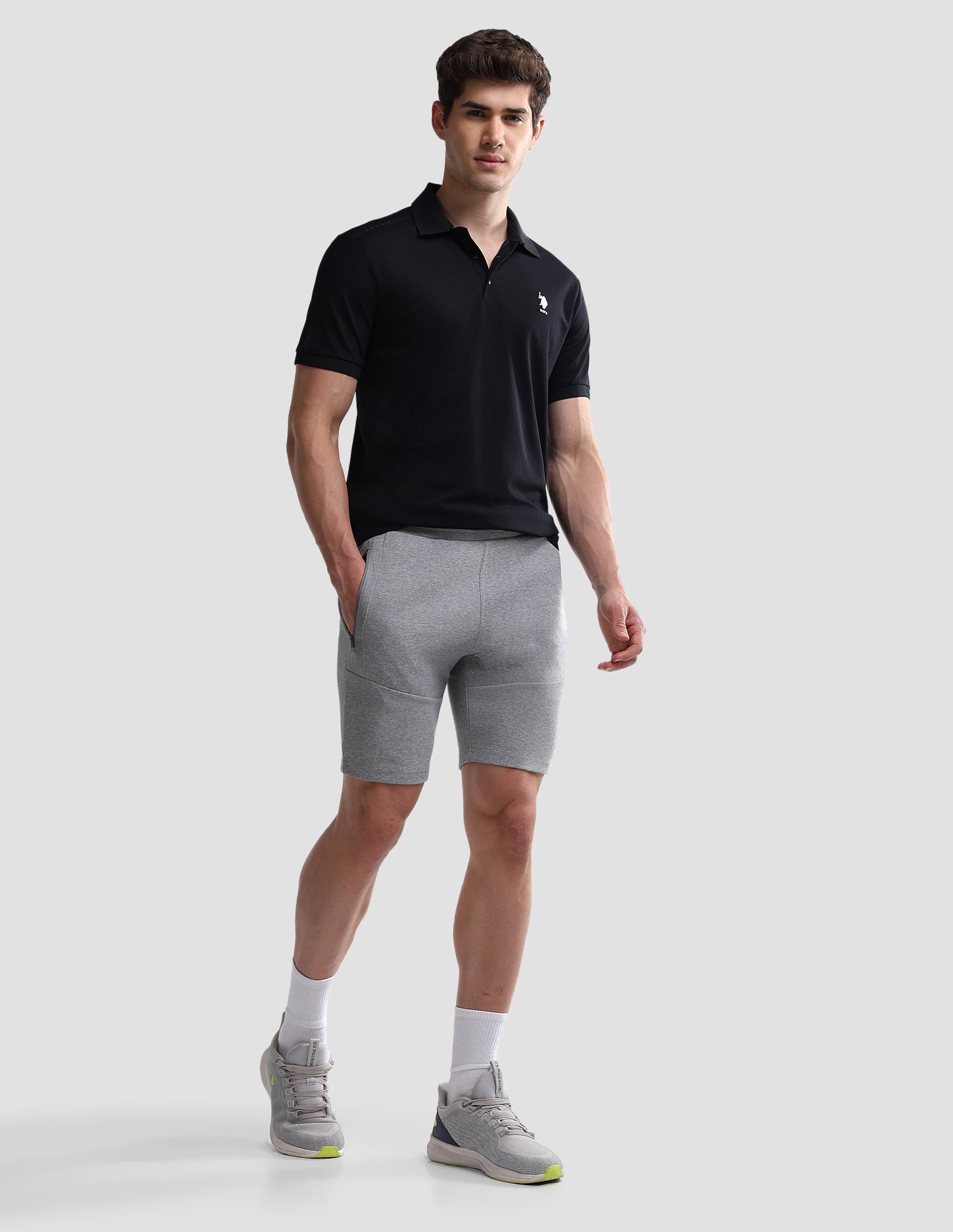 Solid Slim Fit Active Polo Shirt Navy - U.S. Polo Assn. India | Large