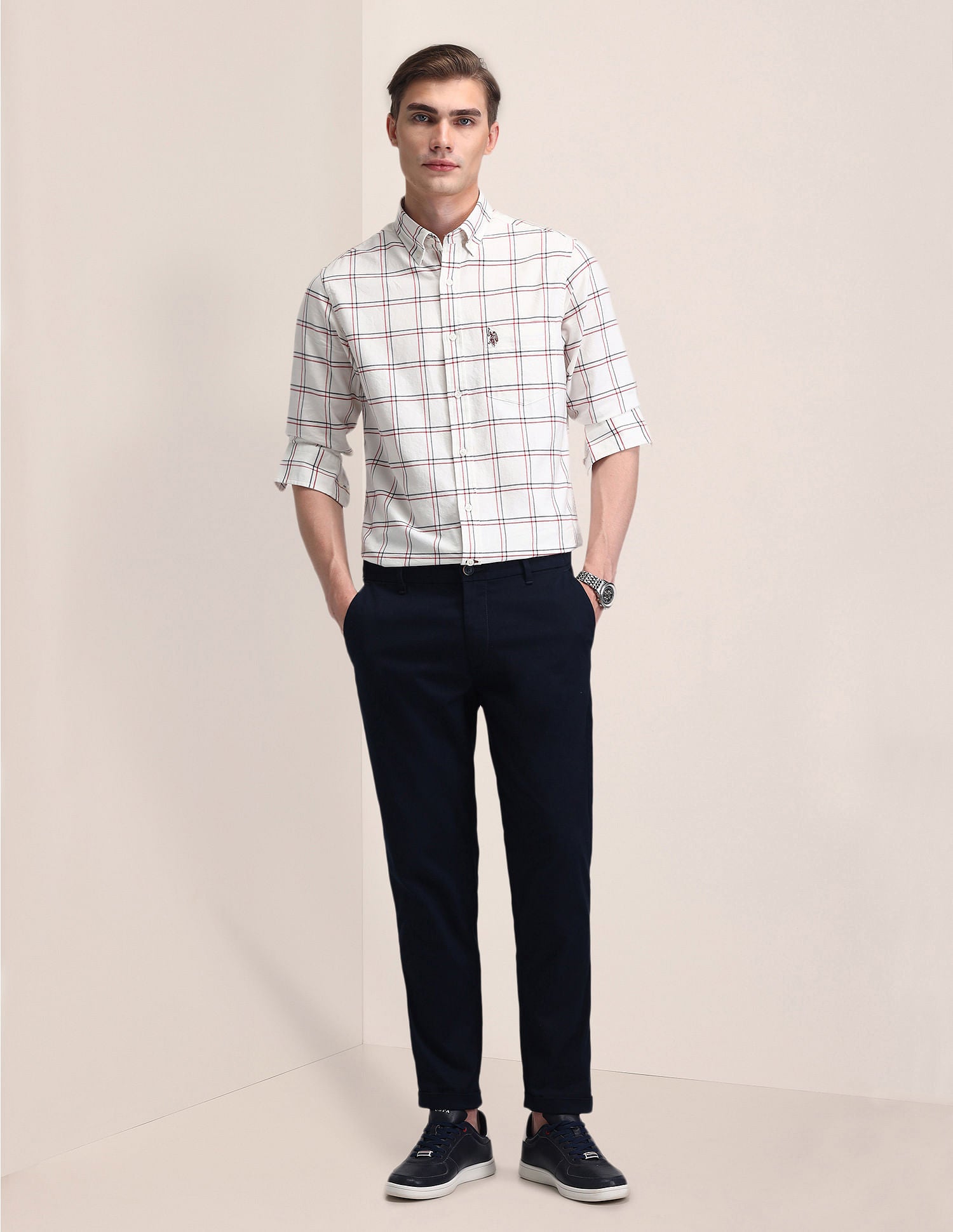 Plaid Check Oxford Shirt White - U.S. POLO ASSN. | Large