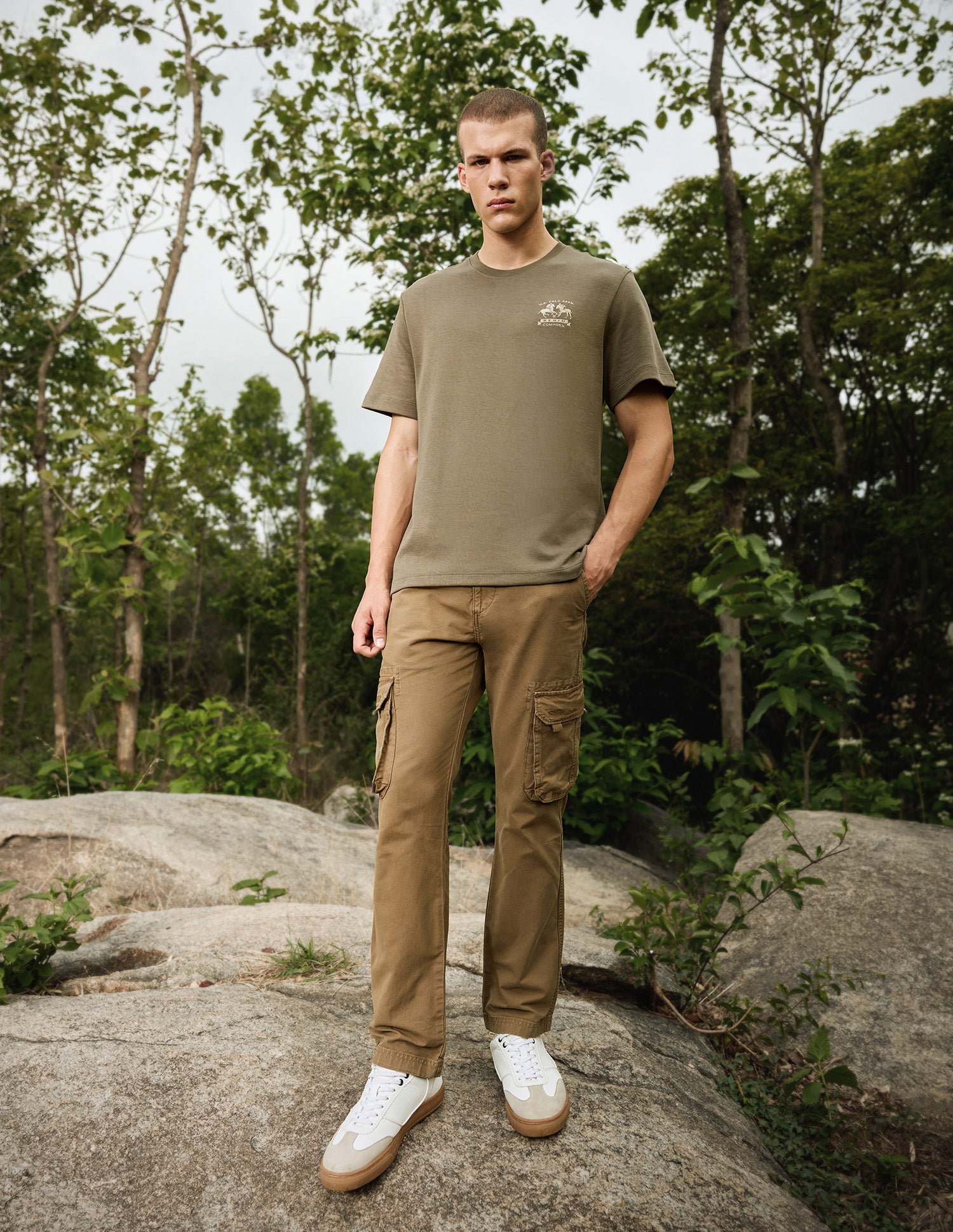 Relaxed Fit Pure Cotton T-Shirt Tan - U.S. Polo Assn. India | Large