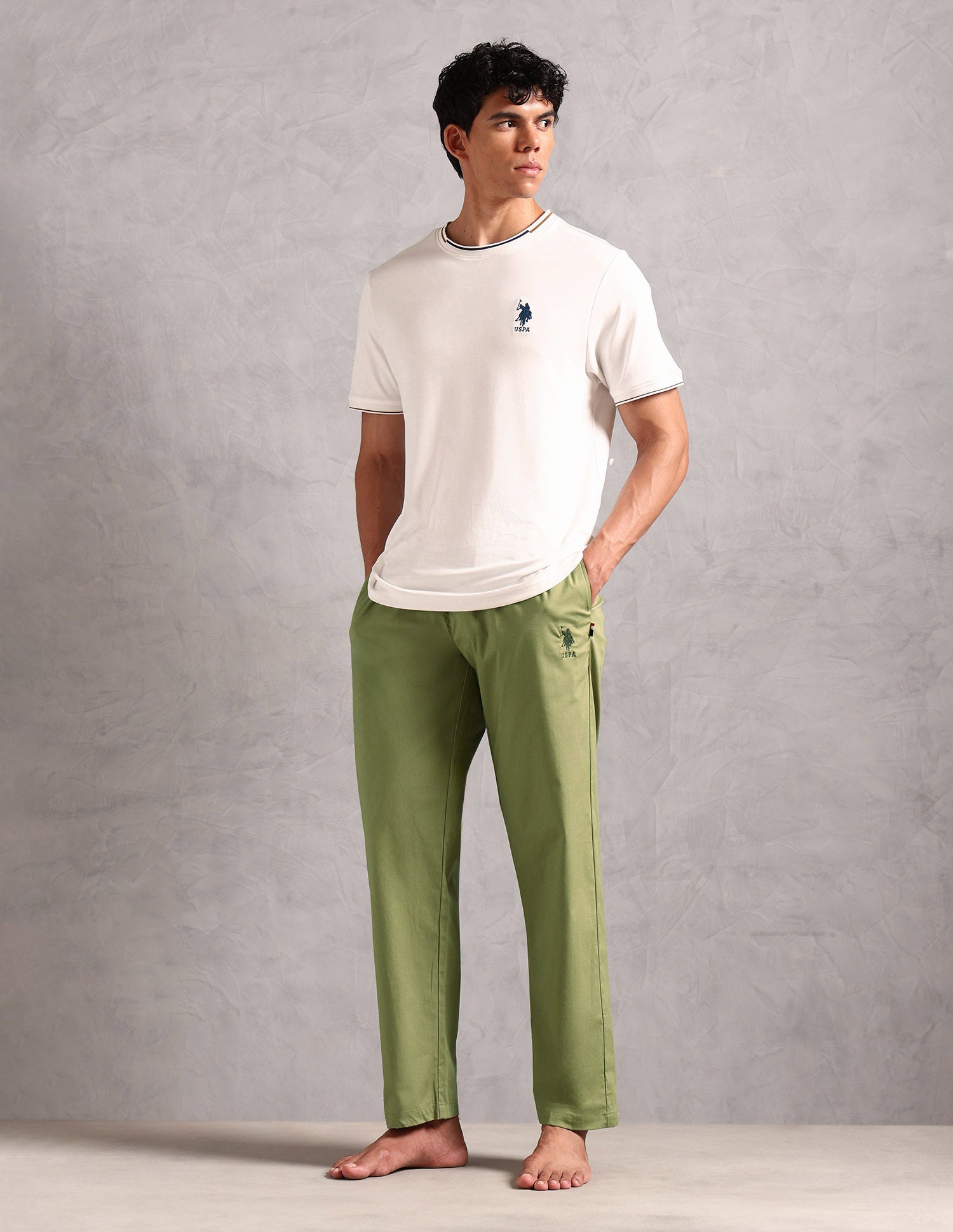 Relaxed Fit Solid LP003 Lounge Pants - Pack Of 1 Light Green - U.S. POLO ASSN. | Large