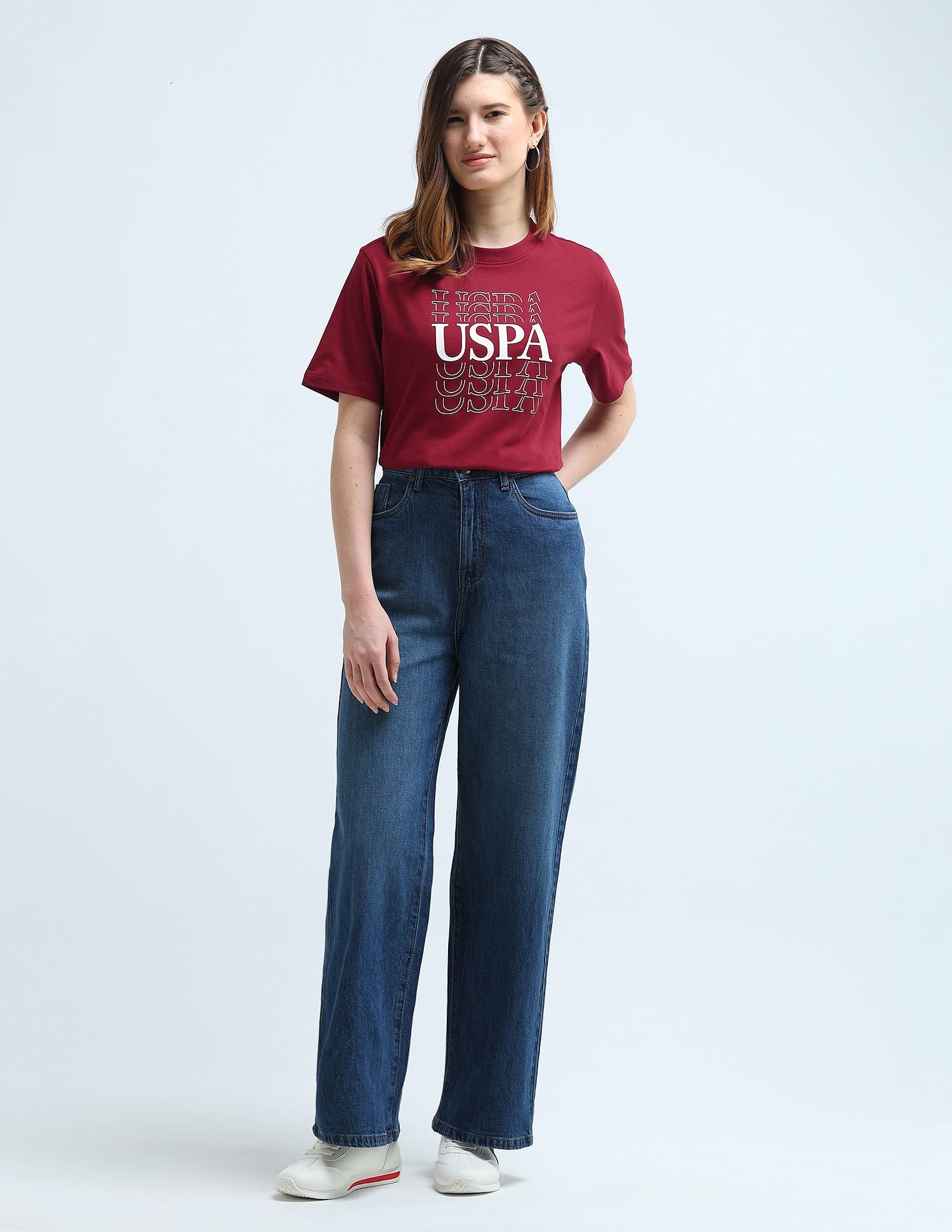 Boxy Fit Graphic T-Shirt Red - U.S. Polo Assn. India | Large