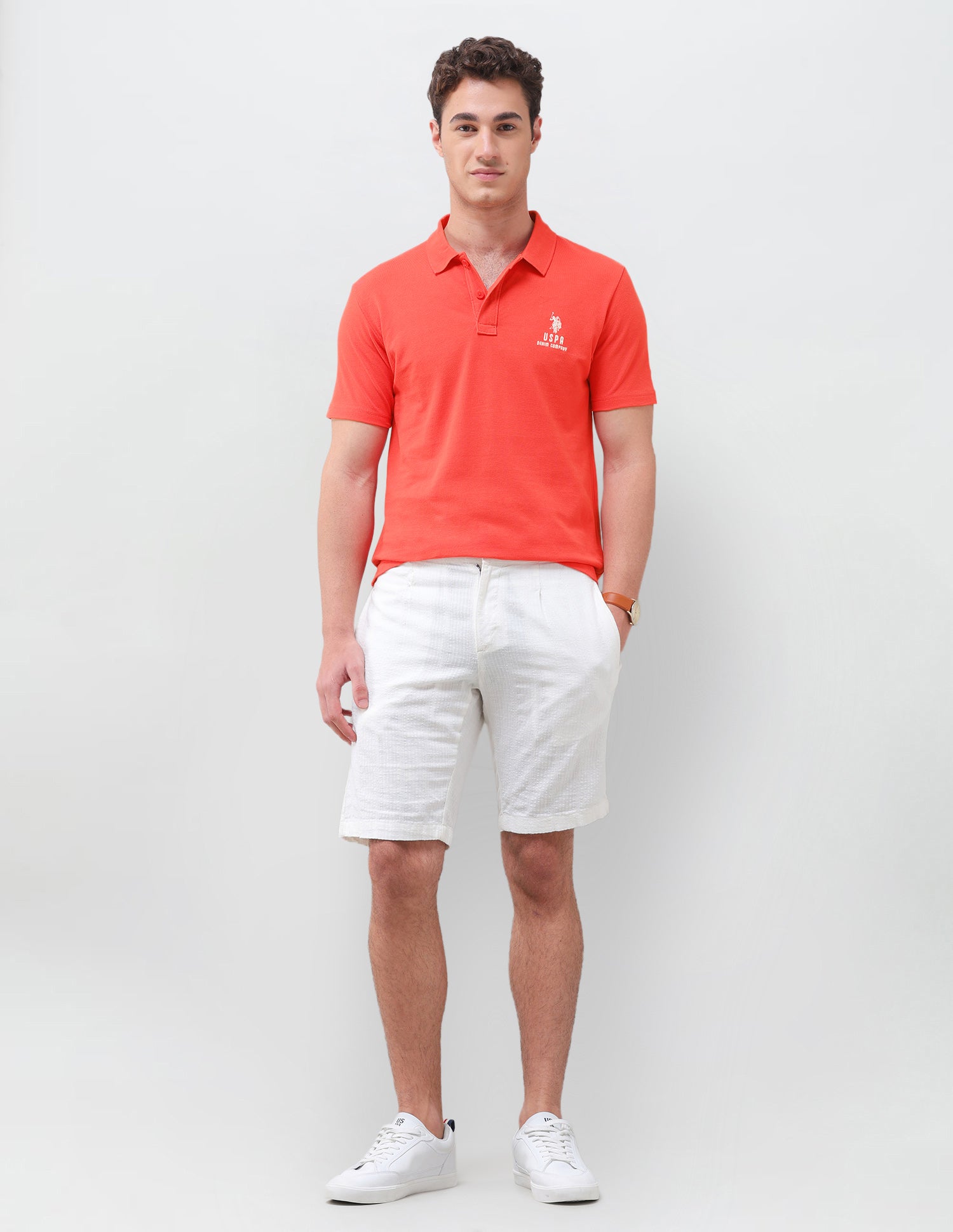 Solid Slim Fit Polo Shirt Red - U.S. Polo Assn. India | Large