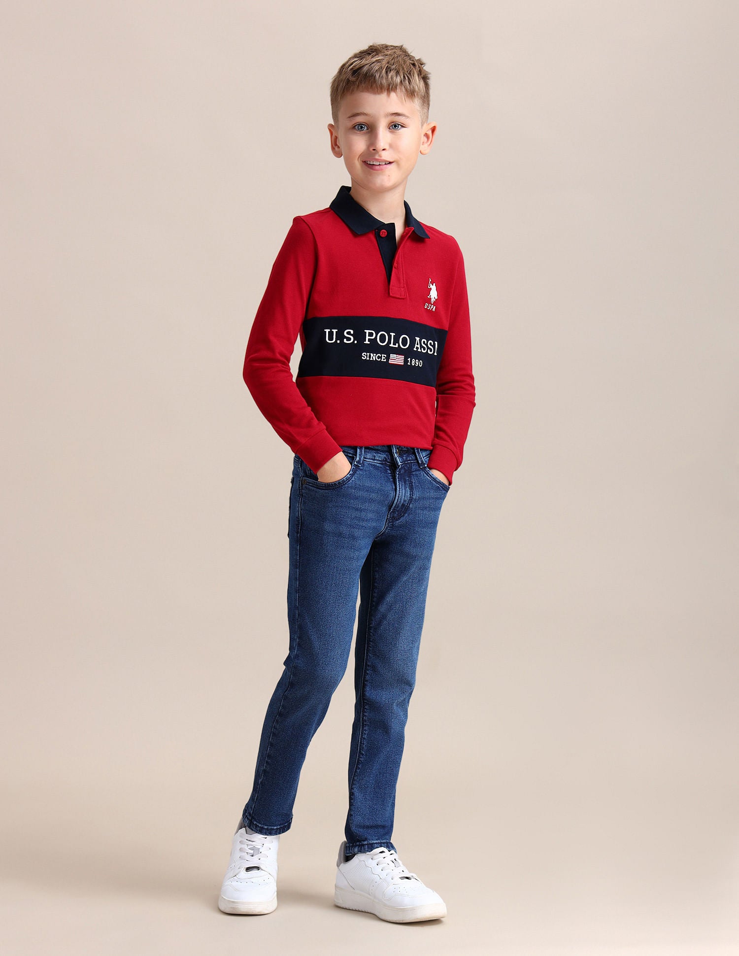 Slim Fit Stone Washed Jeans Dark Blue - U.S. POLO ASSN. | Large