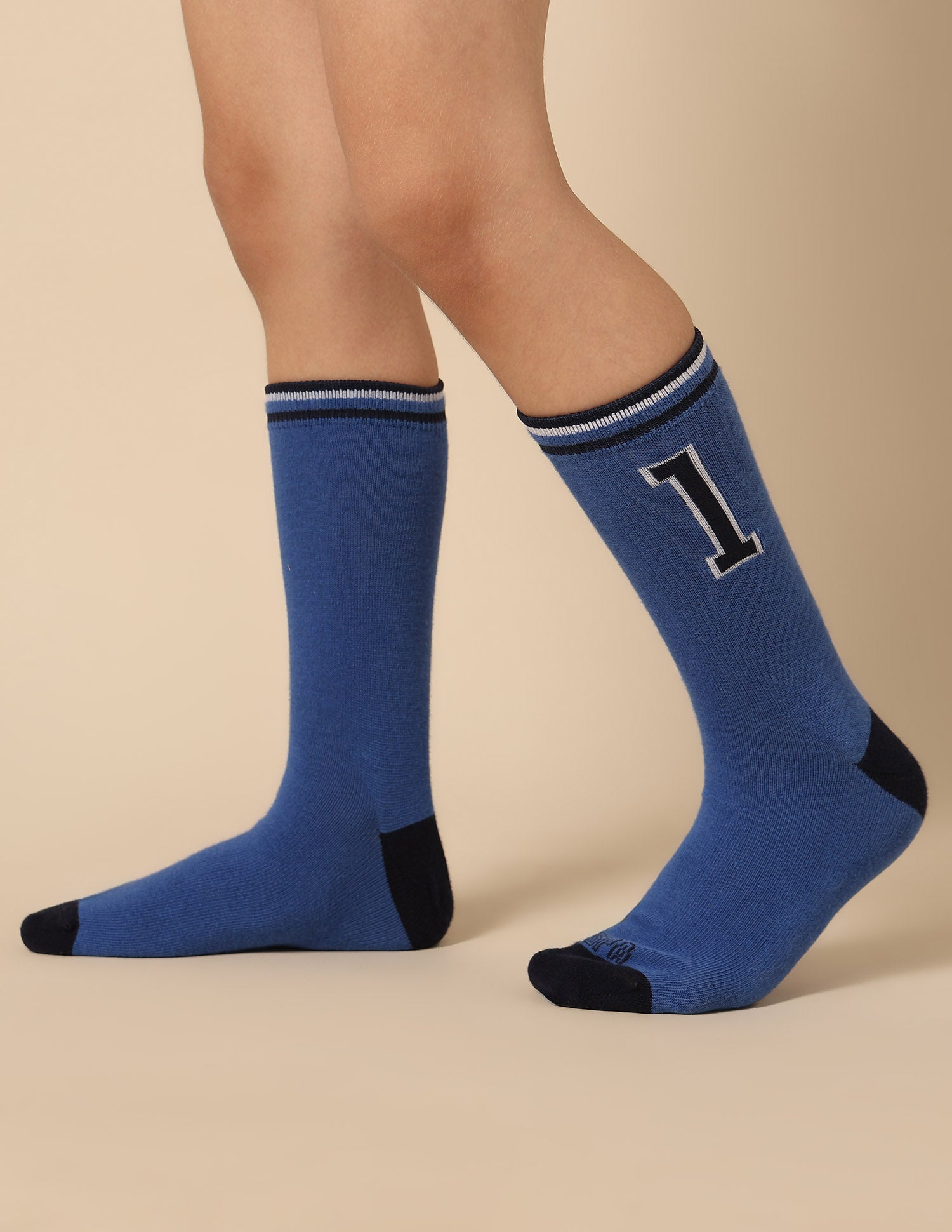 Boys Mid-Calf Length KS003 Socks - Pack Of 3 Skydiver/White/Blue - U.S. POLO ASSN. | Large
