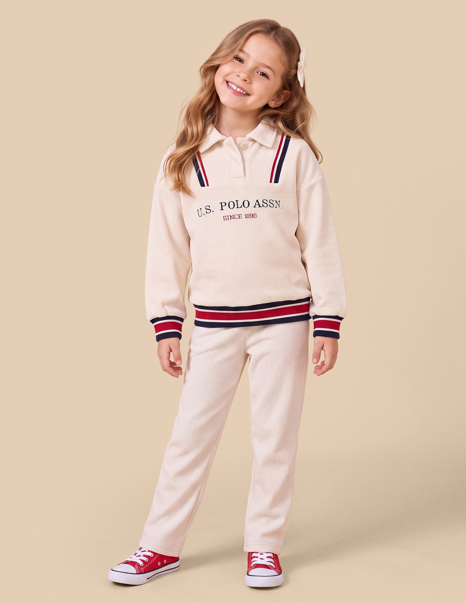 Brand Printed Relaxed Fit Sweatshirt Off White - U.S. Polo Assn. India | Large