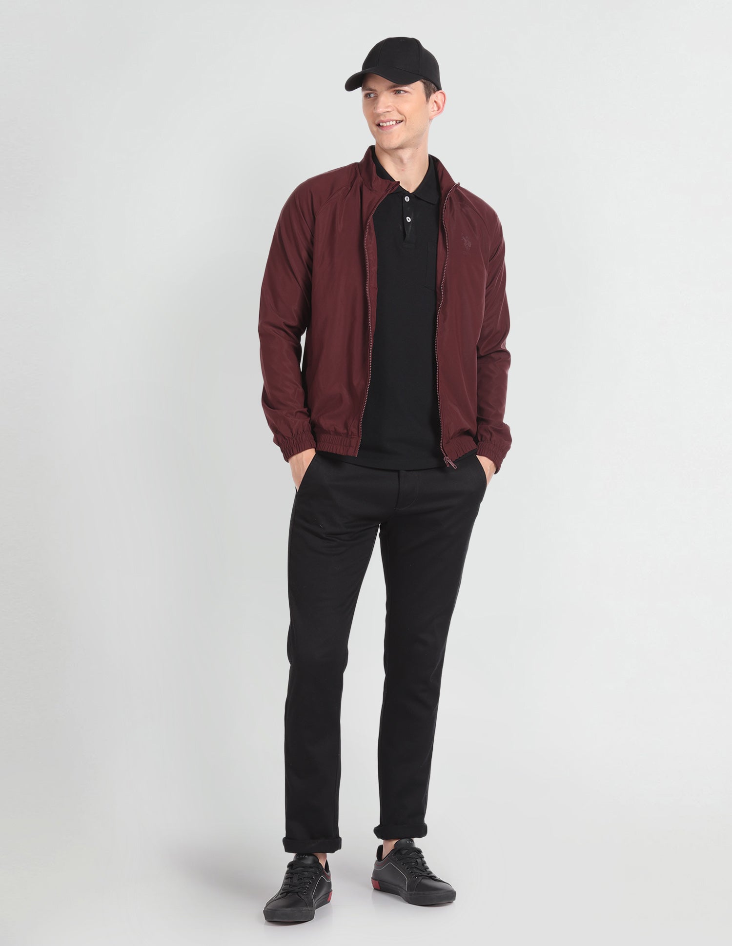 High Neck Windcheater Jacket Navy - U.S. POLO ASSN. | Large