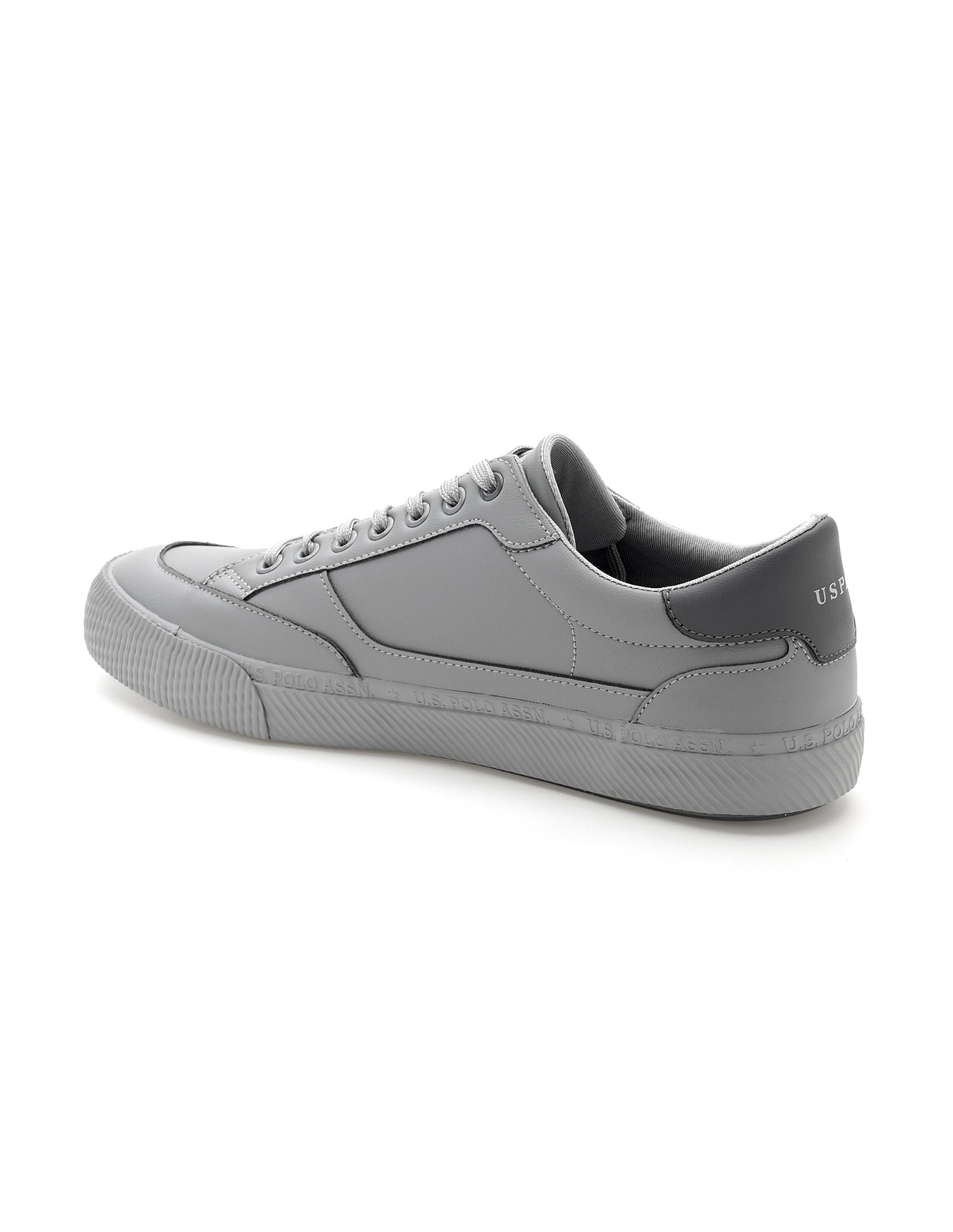 Men Round Toe Lace Up Olivier Sneakers Grey - U.S. Polo Assn. India | Large