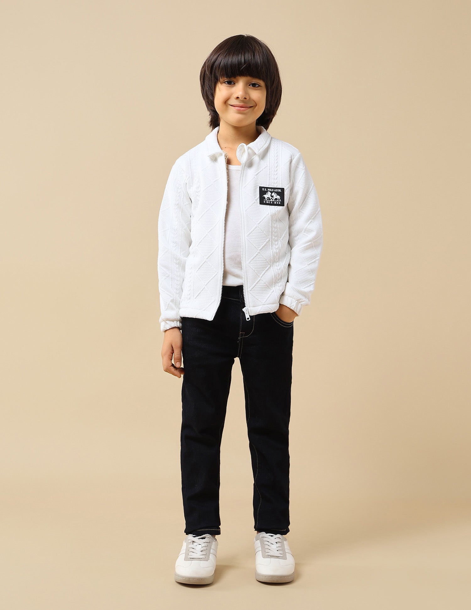 Boys Brand Embroidered Regular Fit Sweatshirt White - U.S. POLO ASSN. | Large