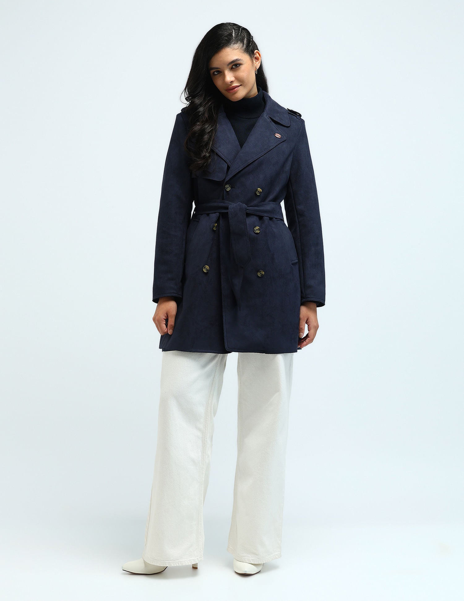 Longline Lapel Collar Jacket Navy - U.S. Polo Assn. India | Large