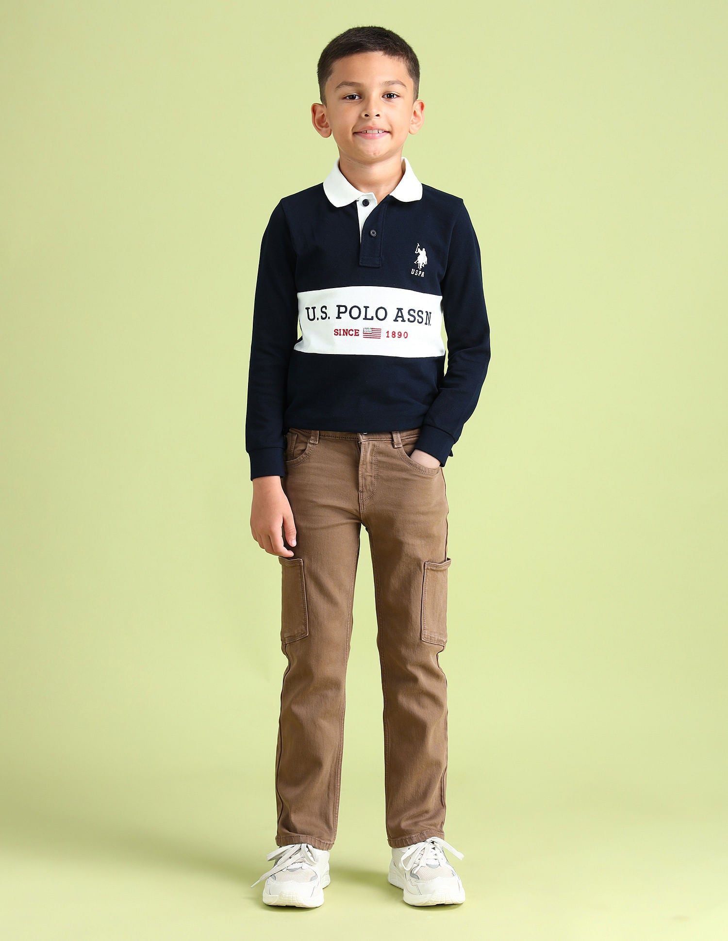 Slim Fit Rinsed Cargo Jeans Brown - U.S. POLO ASSN. | Large