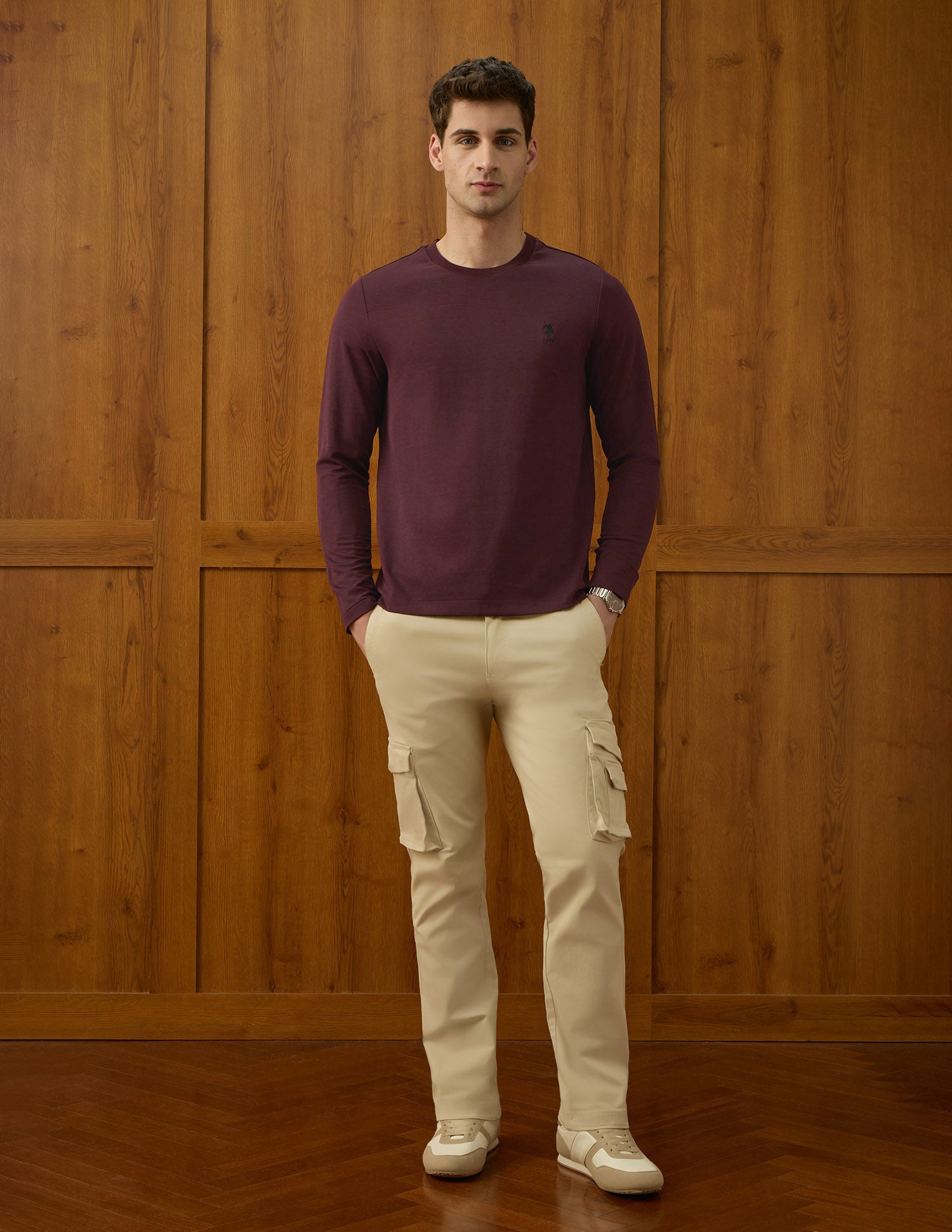 Solid Slim Fit Varsity Theatre T-Shirt Maroon - U.S. POLO ASSN. | Large