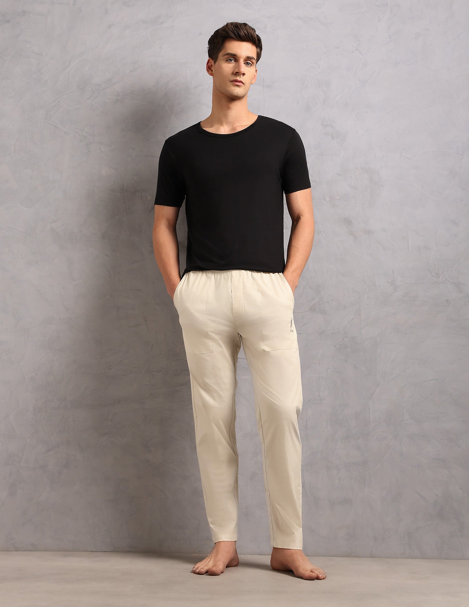 Cotton Stretch Breathable OELP9 Lounge Pants - Pack Of 1 Beige - U.S. POLO ASSN. | Large