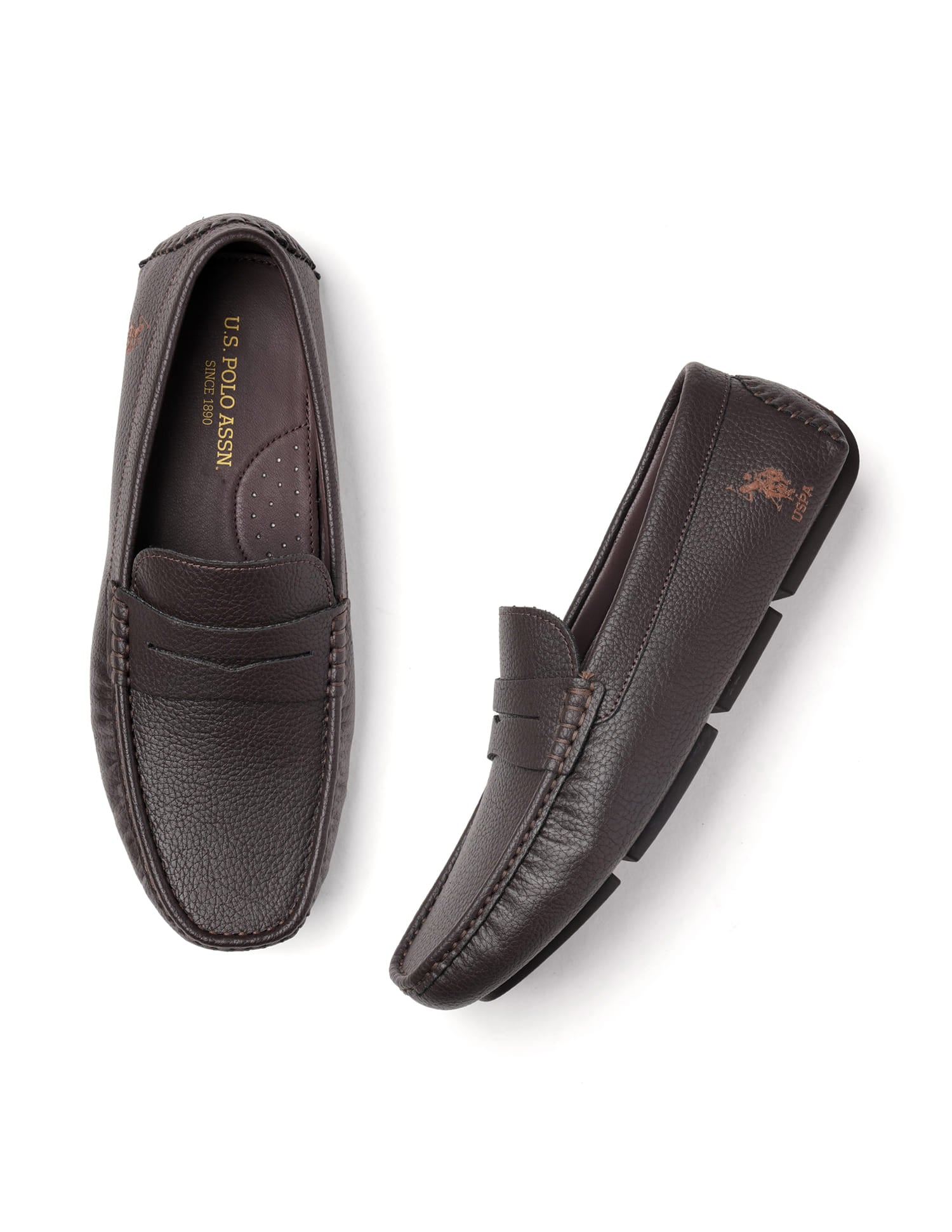 Men Kiger Textured Loafer Brown - U.S. Polo Assn. India | Large