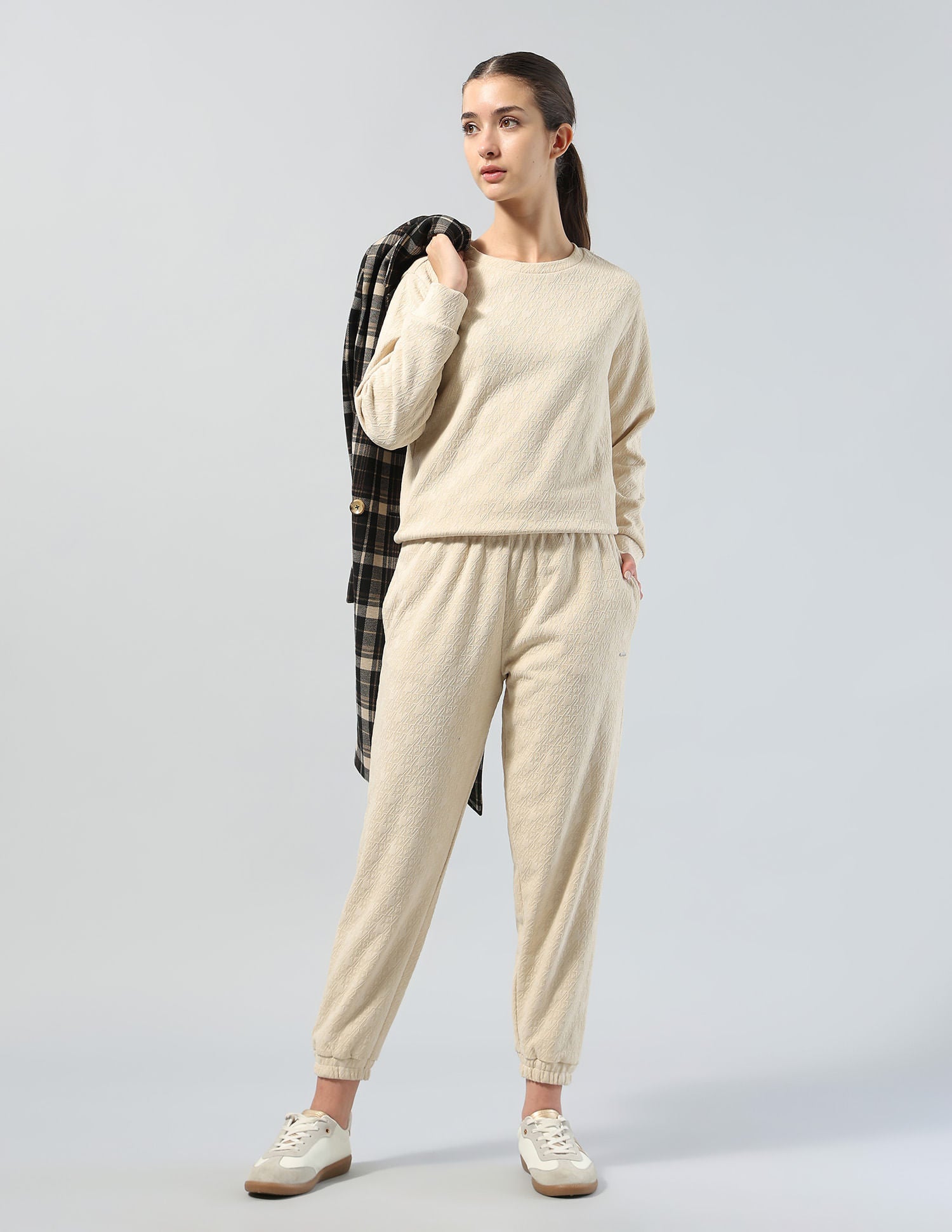 Textured Regular Fit Sweatshirt White - U.S. POLO ASSN. | Large