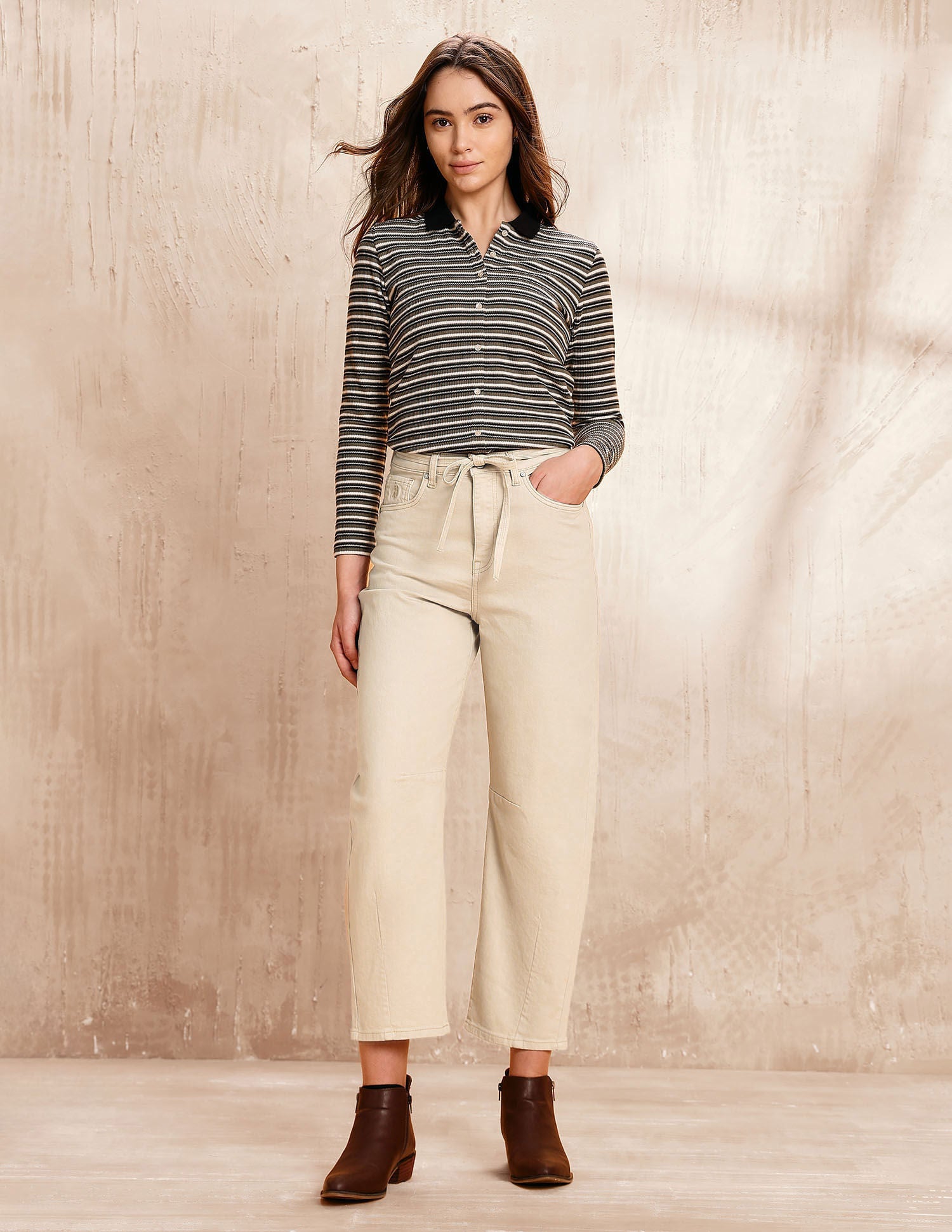 High Rise Barrel Fit Jeans White - U.S. POLO ASSN. | Large